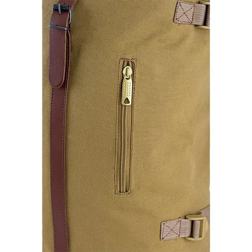 Leather Detailing Fold Up Rucksack (Fawn) 5/6