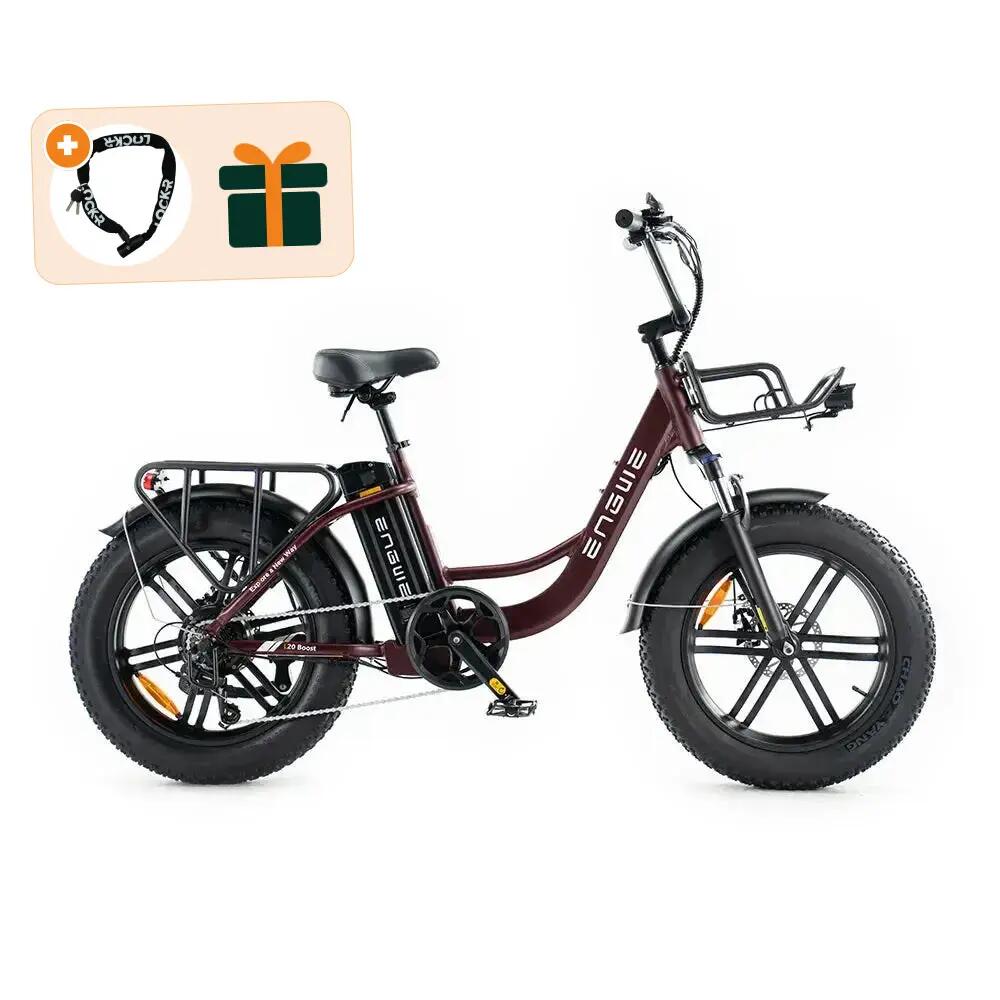 L20 Boost - Elektrische Fatbike - 20 inch - Rood - Kettingslot cadeau 1/7
