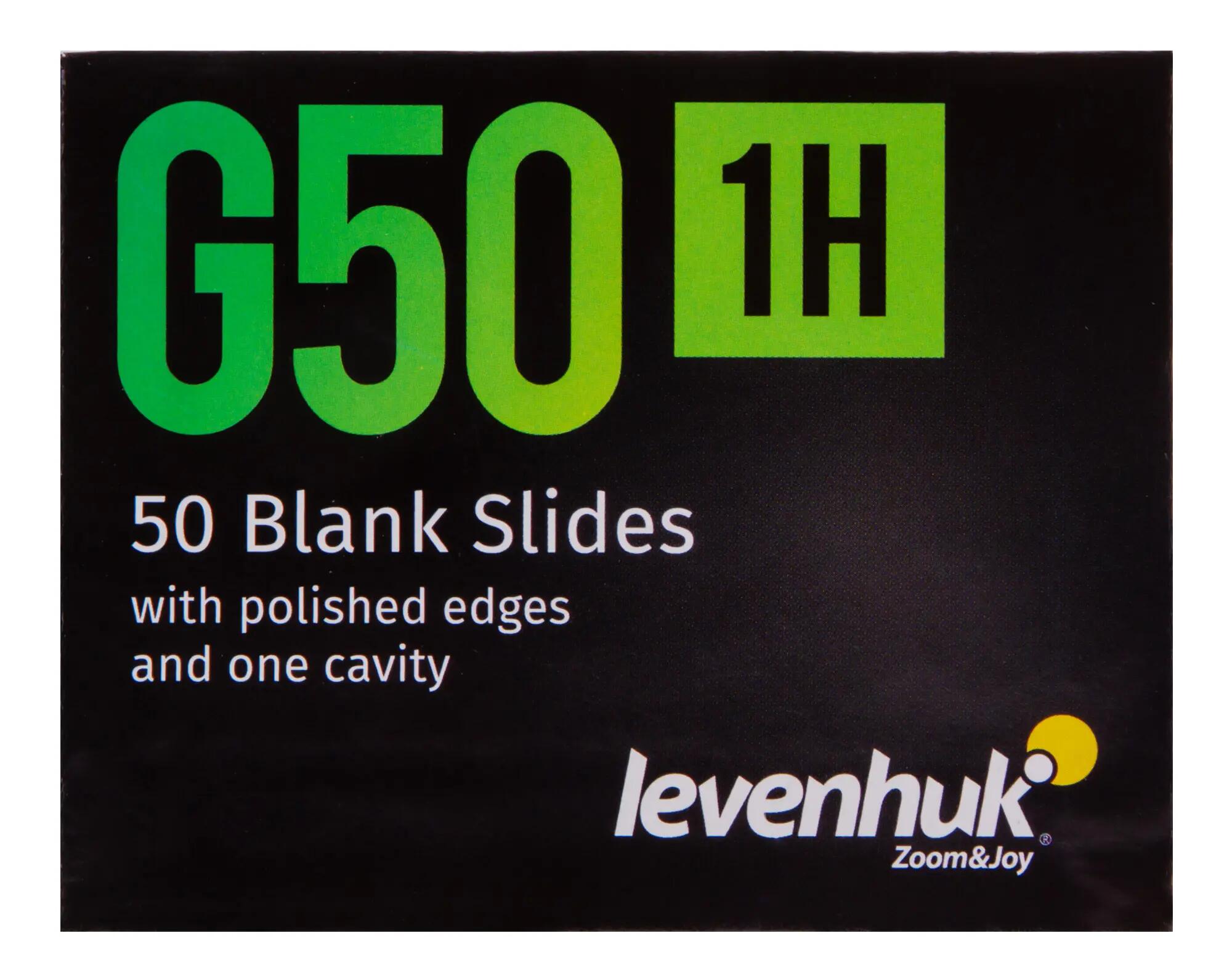 Lame da vetrino - Microscopia - Singola cavità - Levenhuk G50 1H - Nero 7/9