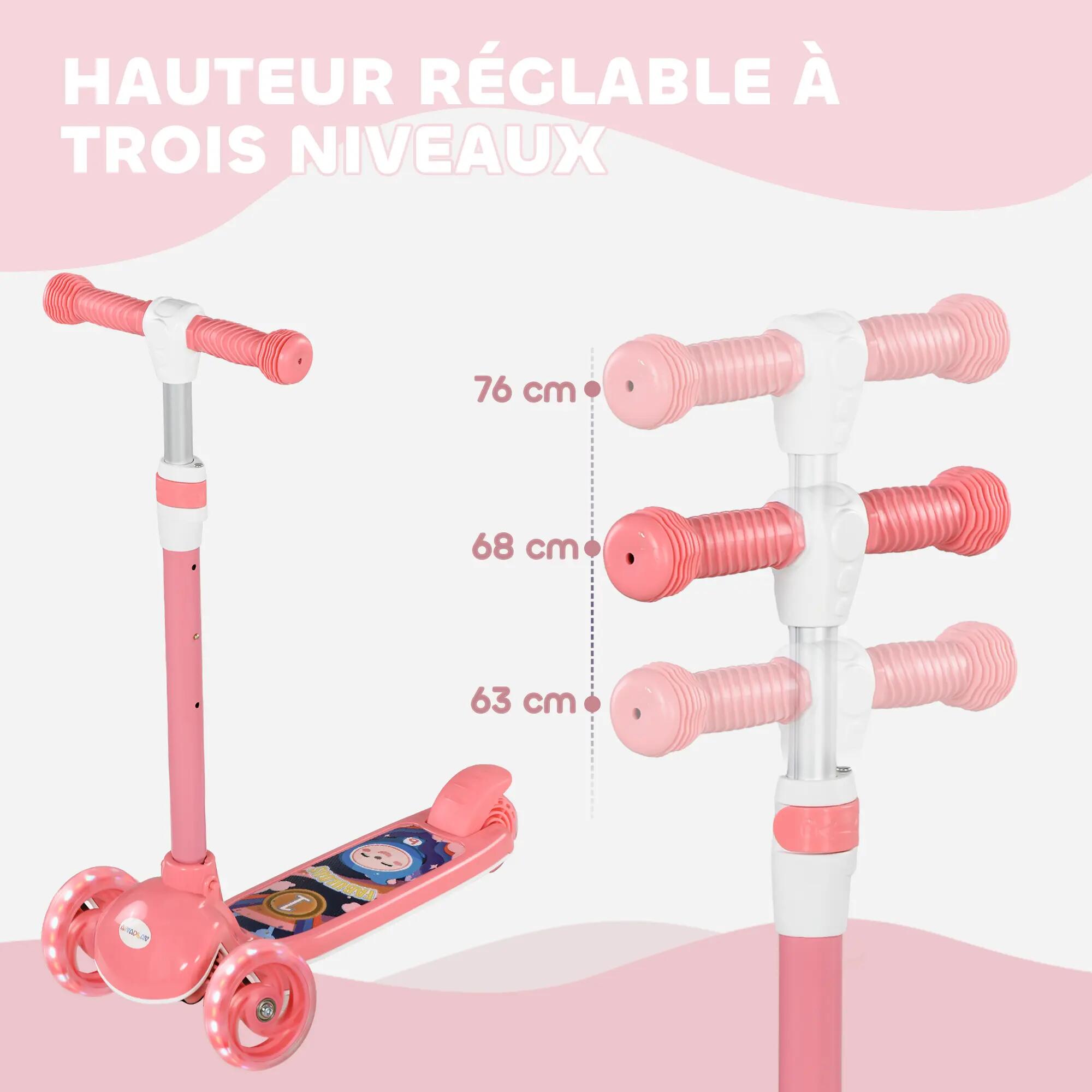 Trottinette pour enfants 3 roues lumineuses LED 4/5