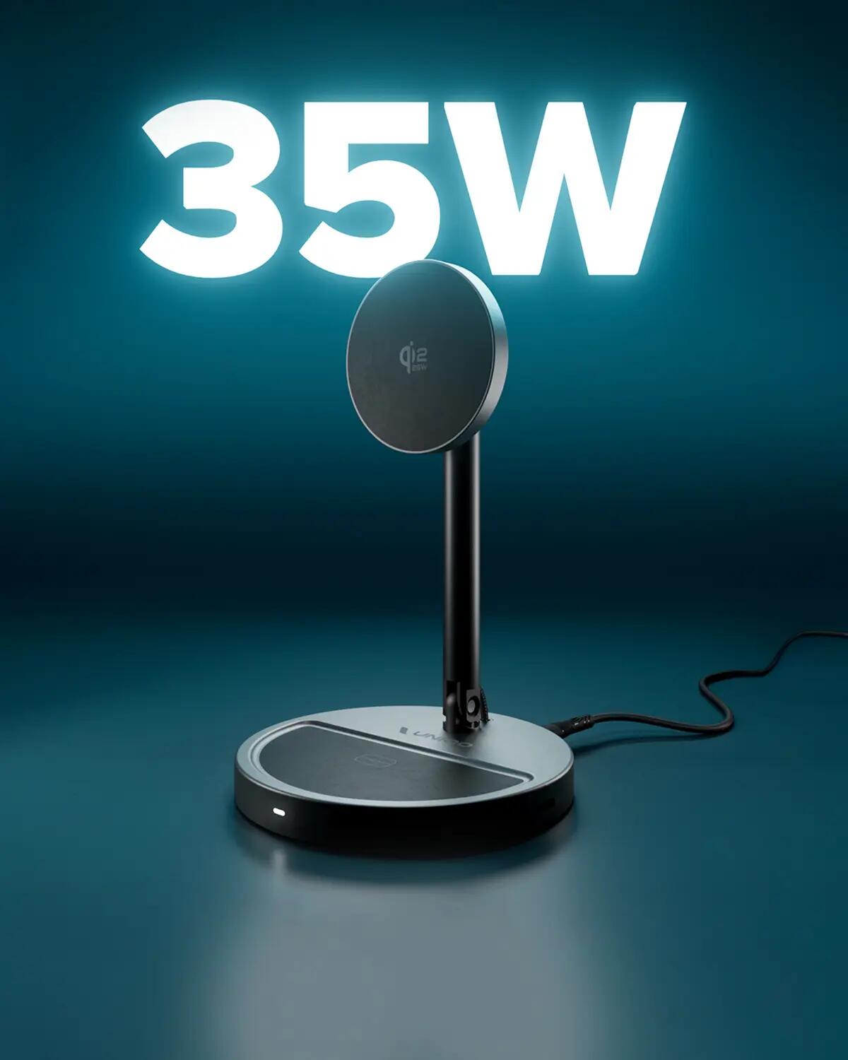 Station de Recharge Sans Fil 2en1 Pliable Qi2 35W, Chargeur USB-C 45W, Câble 2/7