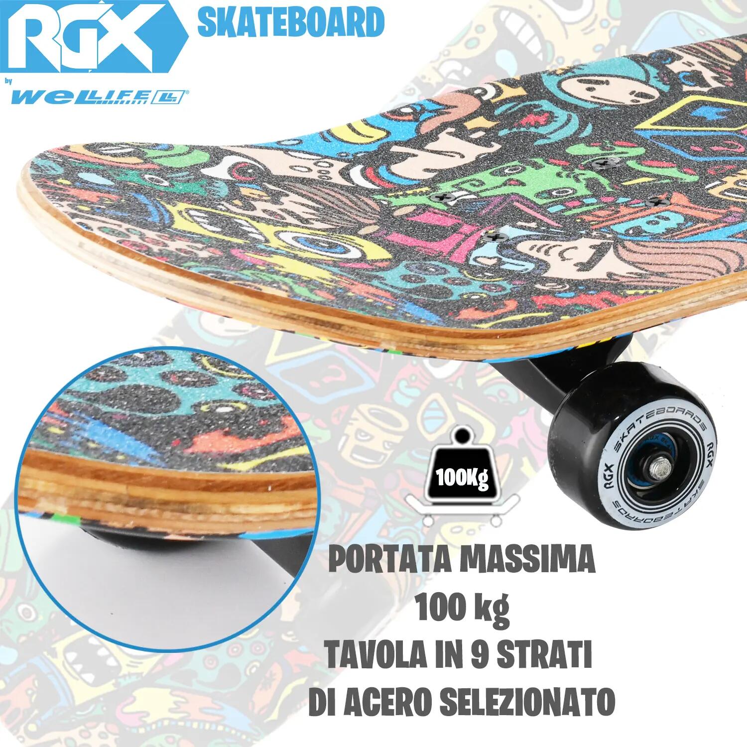 Skateboard in Acero per Bambini e Adulti Principianti 31” Double Kick 7/14