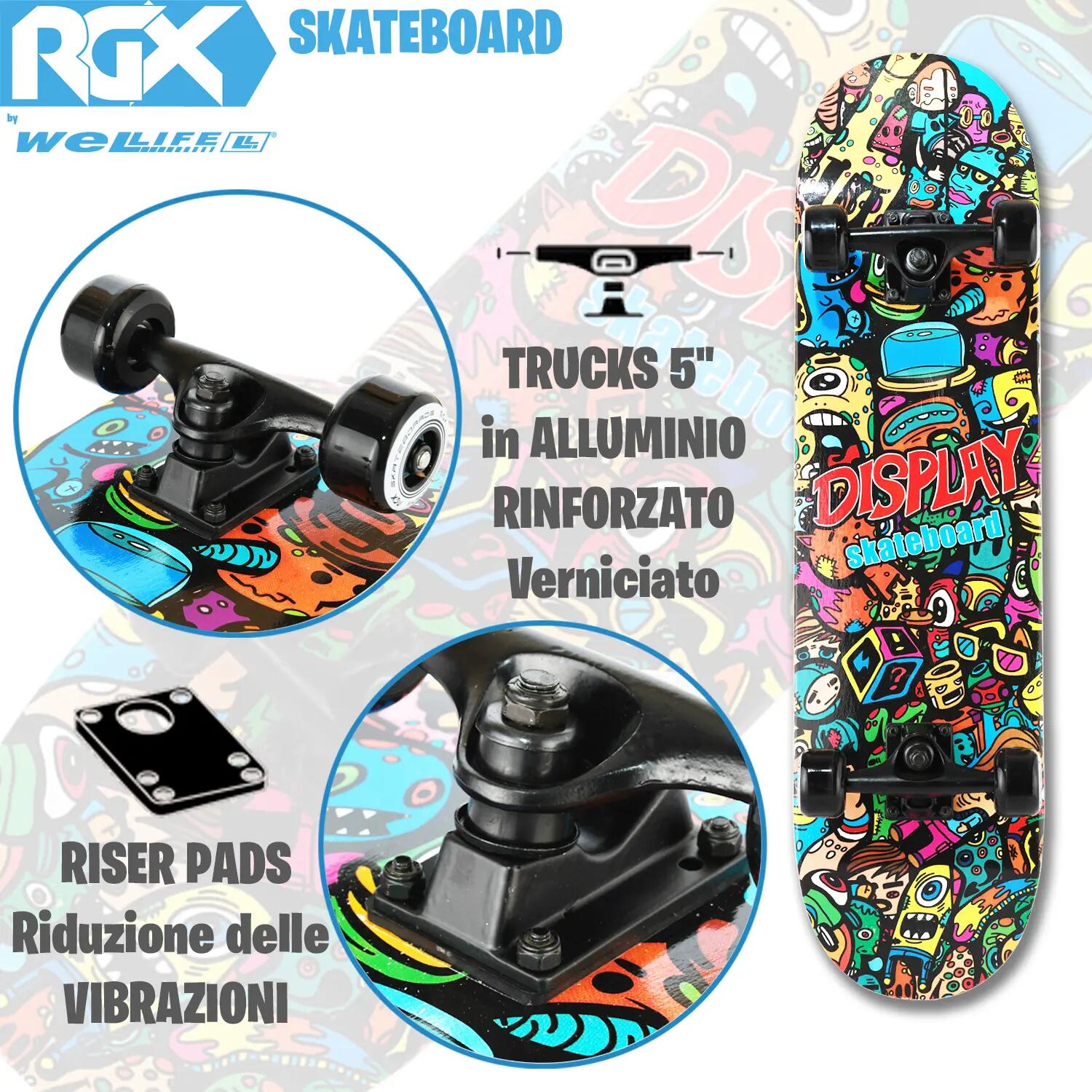 Skateboard in Acero per Bambini e Adulti Principianti 31” Double Kick 5/14