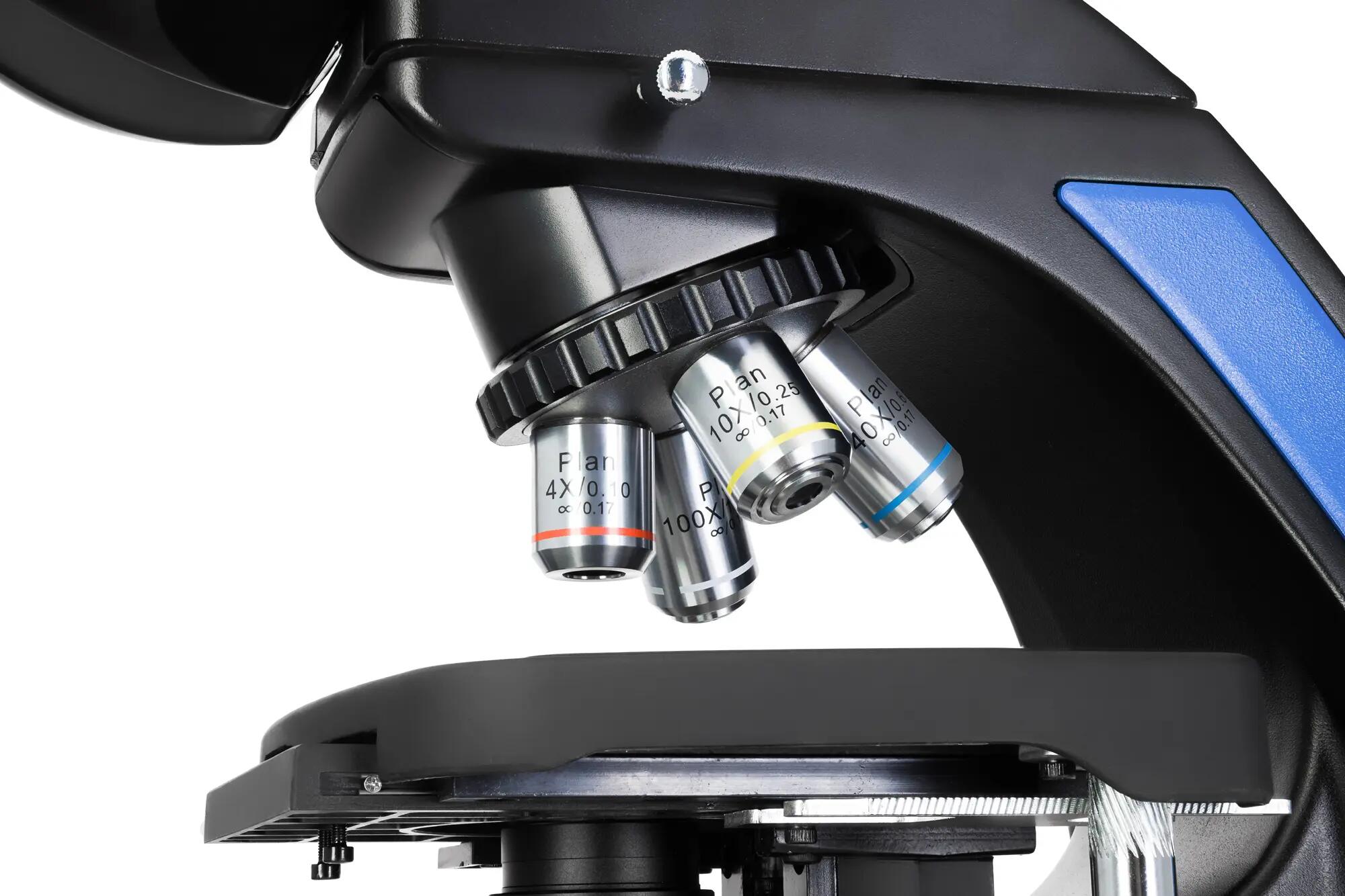 Microscopio biologico trinoculare - Obiettivi plan achromatici - Nero 8/11