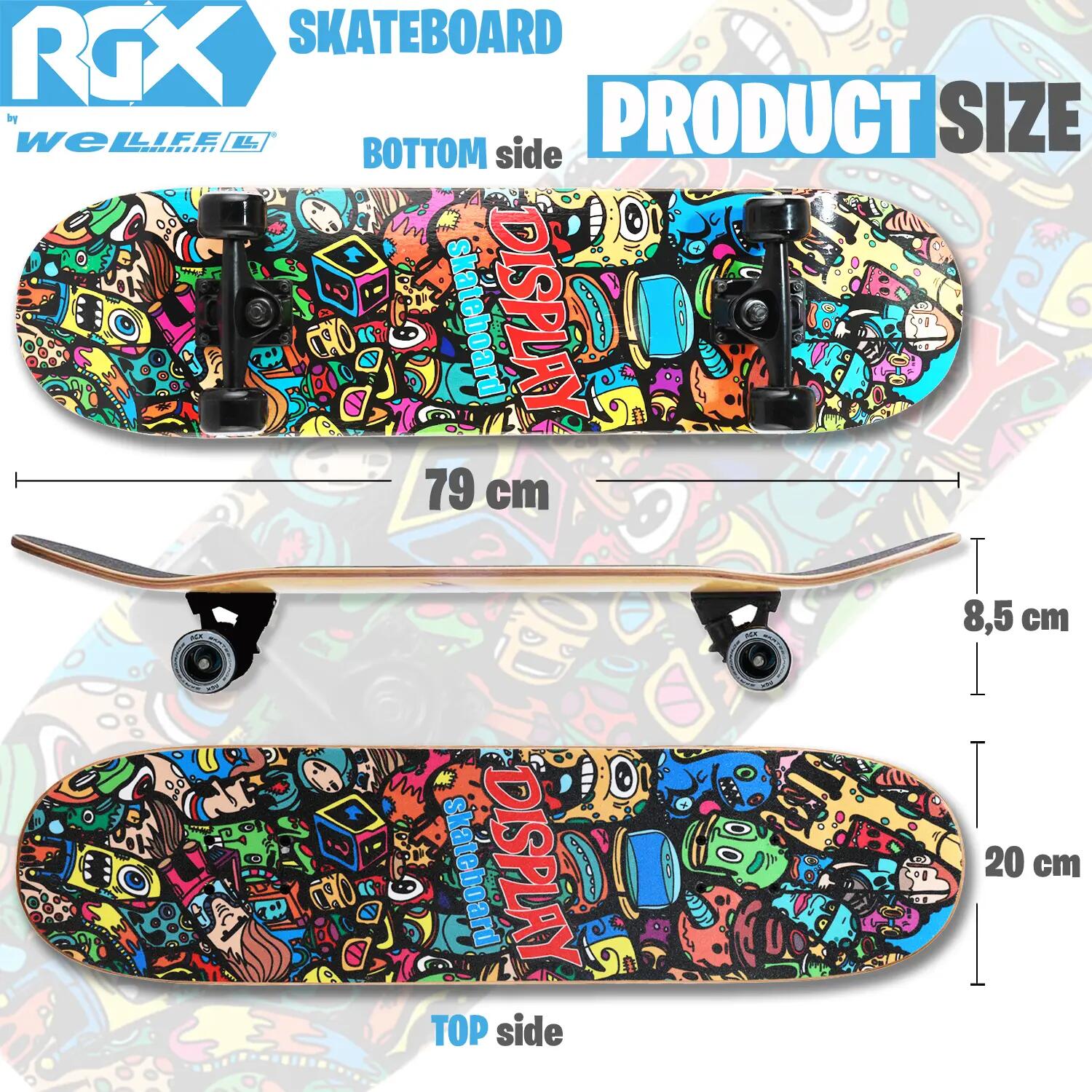 Skateboard in Acero per Bambini e Adulti Principianti 31” Double Kick 4/14