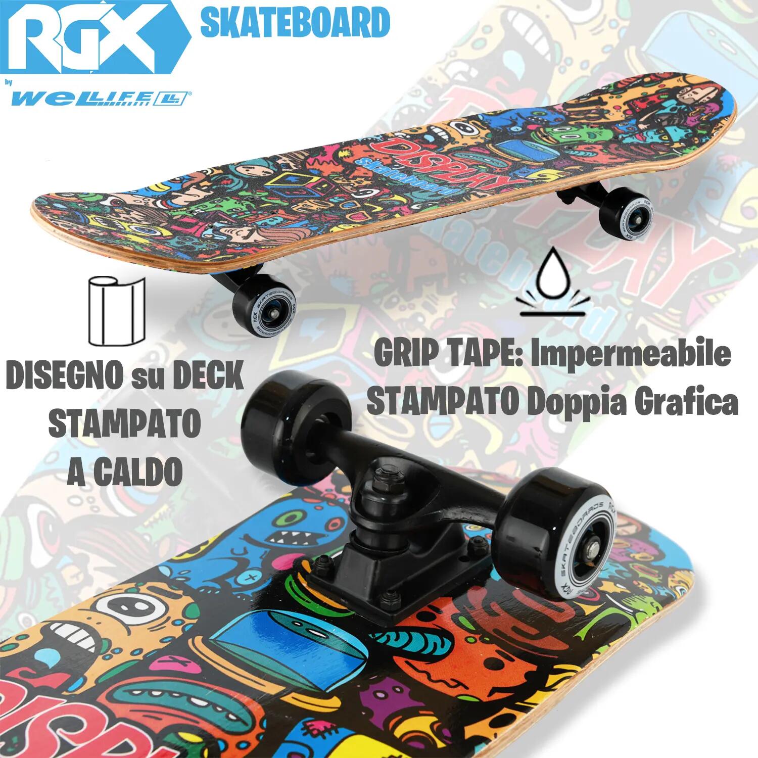 Skateboard in Acero per Bambini e Adulti Principianti 31” Double Kick 3/14