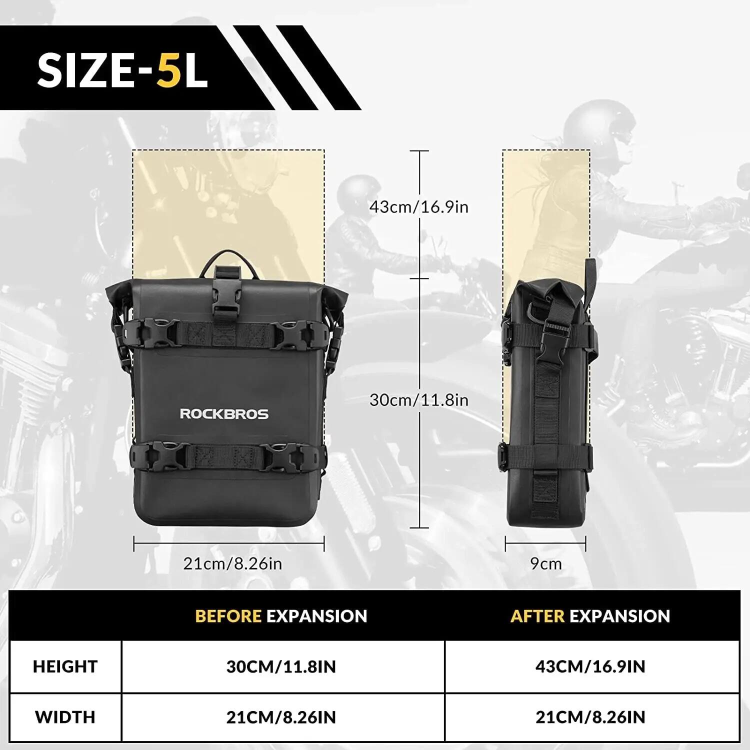 Sacoche latérale moto 5L étanche en TPU 6/7