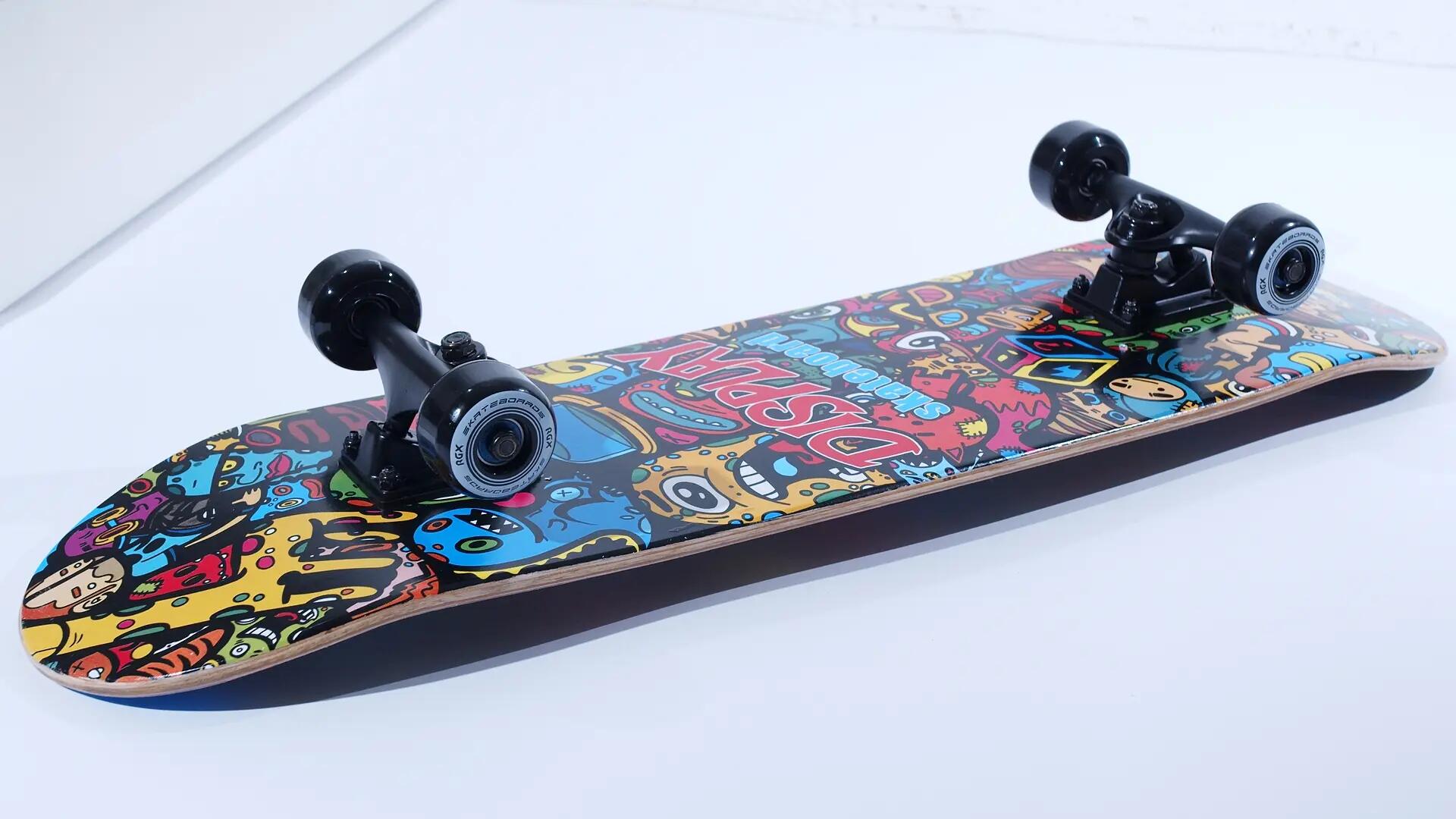 Skateboard in Acero per Bambini e Adulti Principianti 31” Double Kick 12/14
