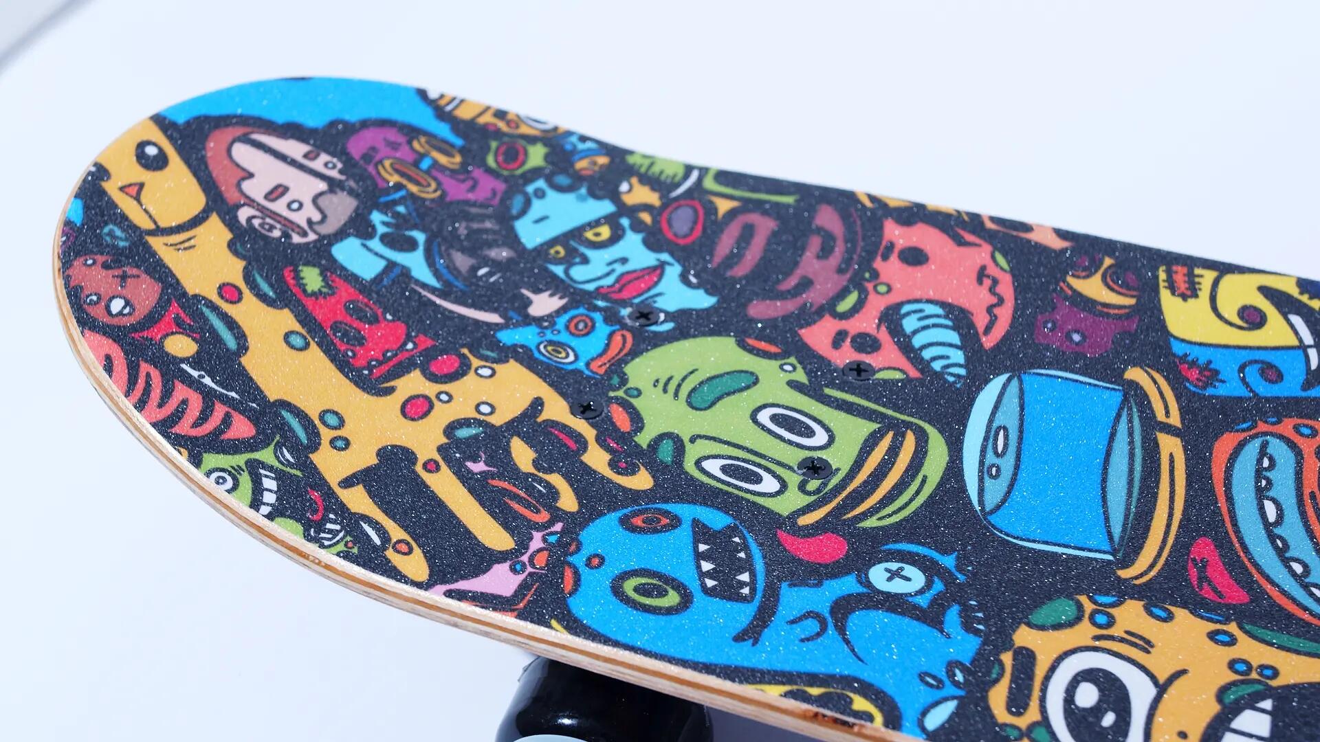 Skateboard in Acero per Bambini e Adulti Principianti 31” Double Kick 10/14