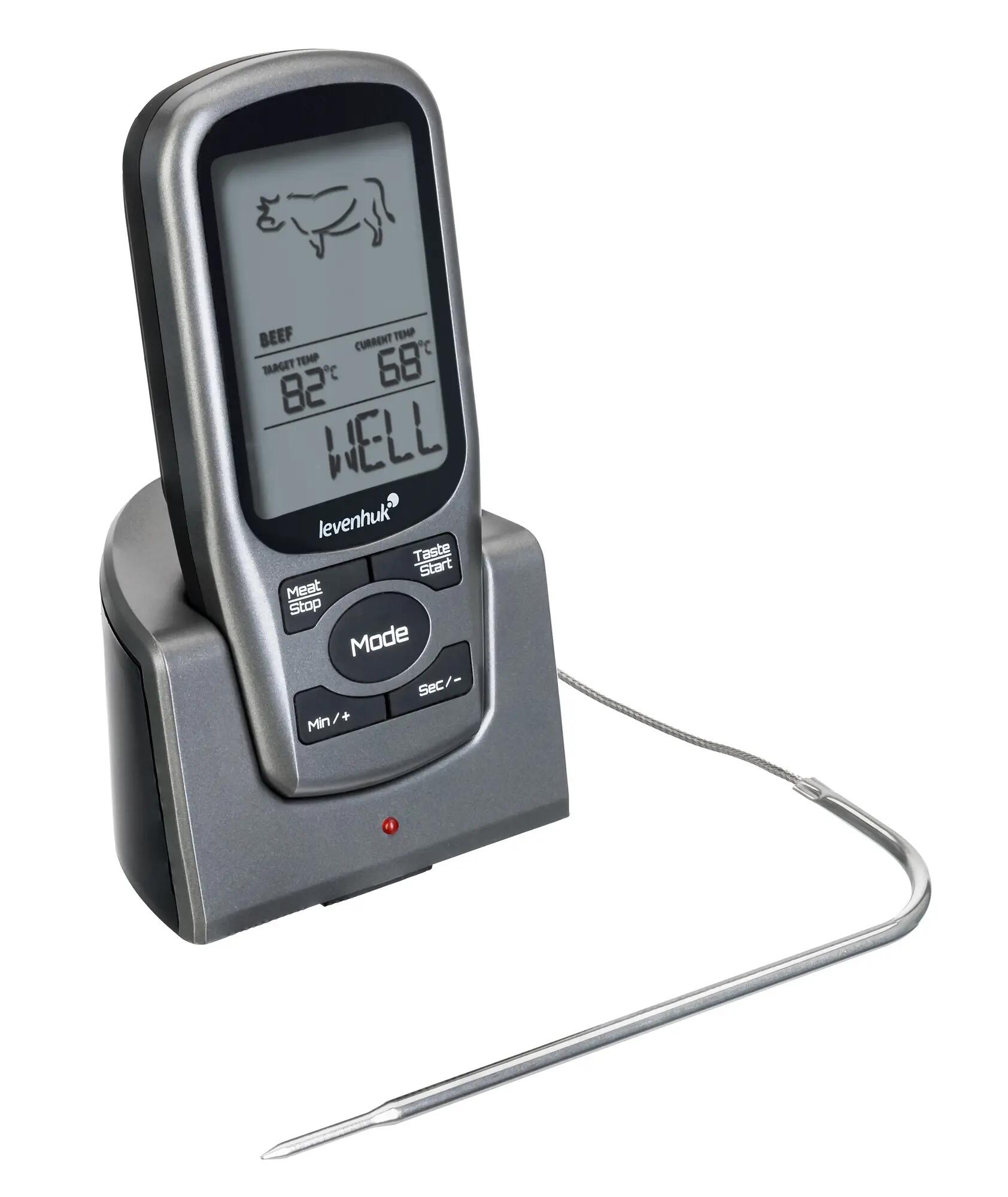 Termómetro de cocina inalámbrico con sonda - Levenhuk F30 - negro 4/10