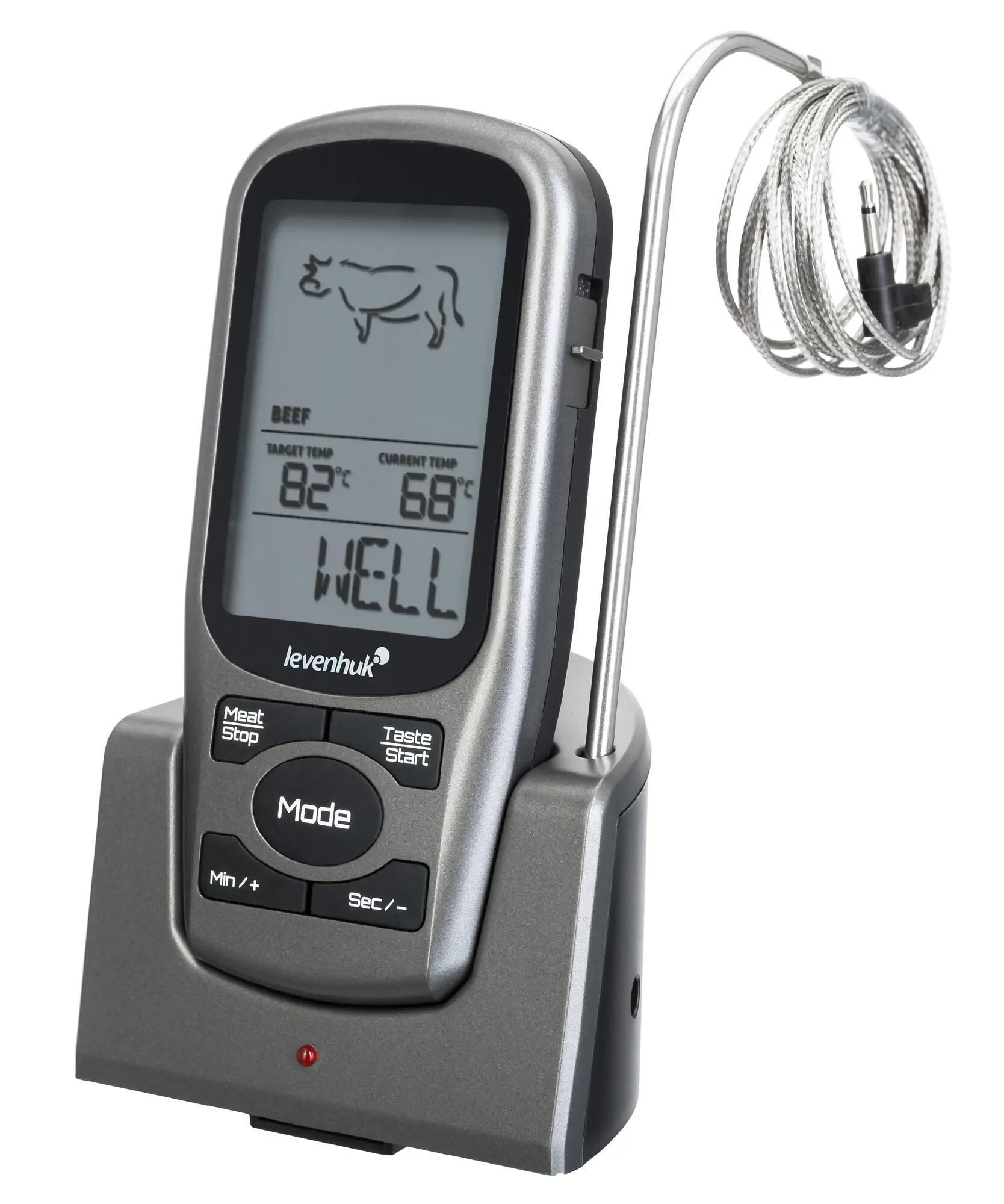 Termómetro de cocina inalámbrico con sonda - Levenhuk F30 - negro 3/10