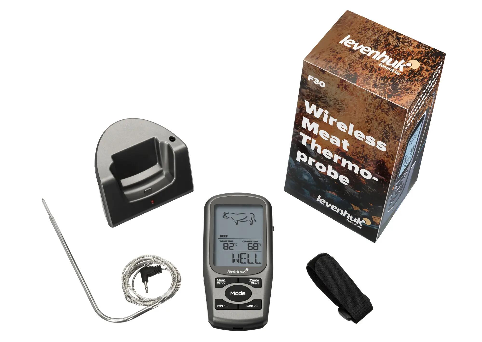 Termómetro de cocina inalámbrico con sonda - Levenhuk F30 - negro 2/10