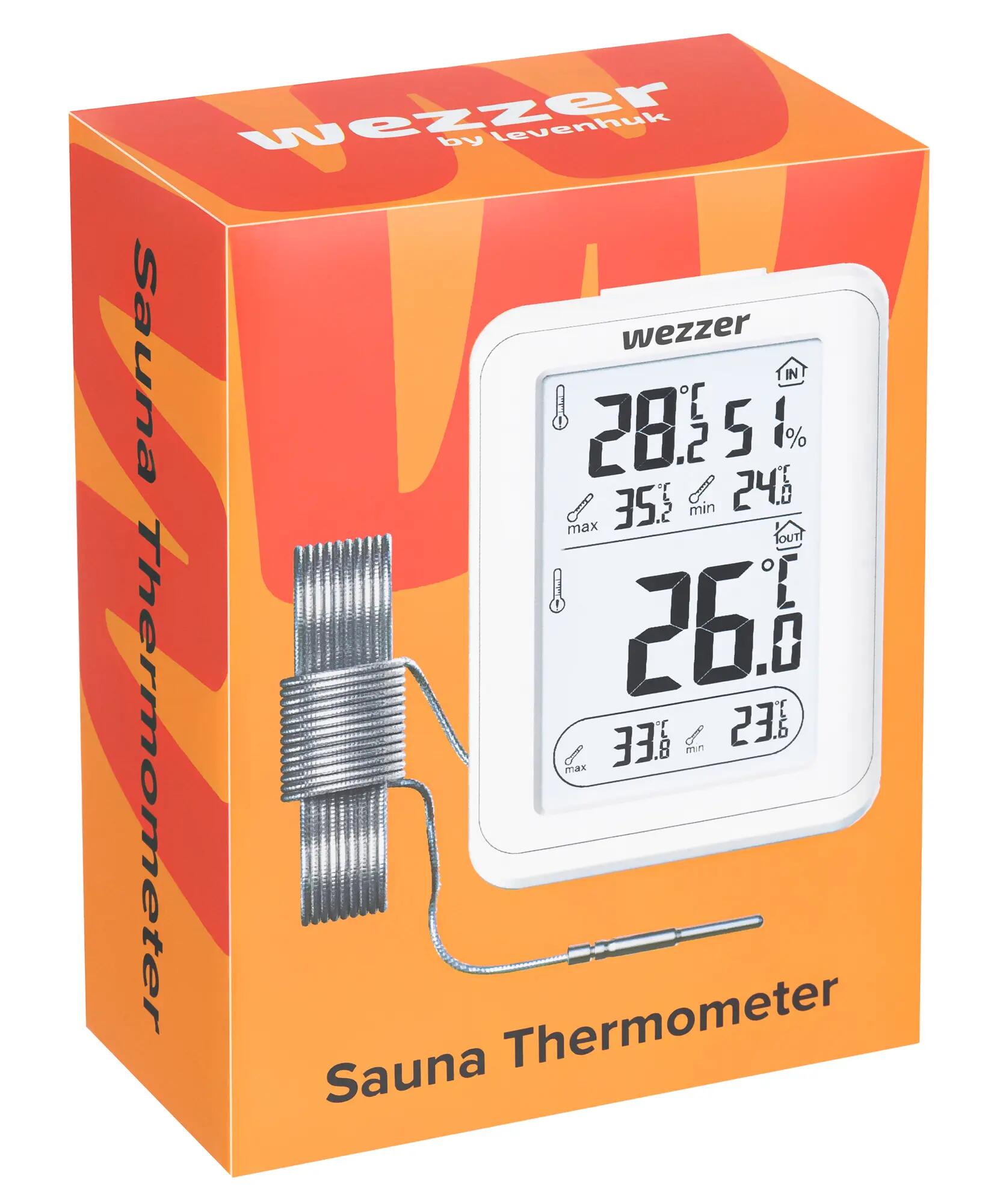 Thermometer - Sauna - Wezzer SN10 - Temperatuur en vochtigheid - Zwart 7/7