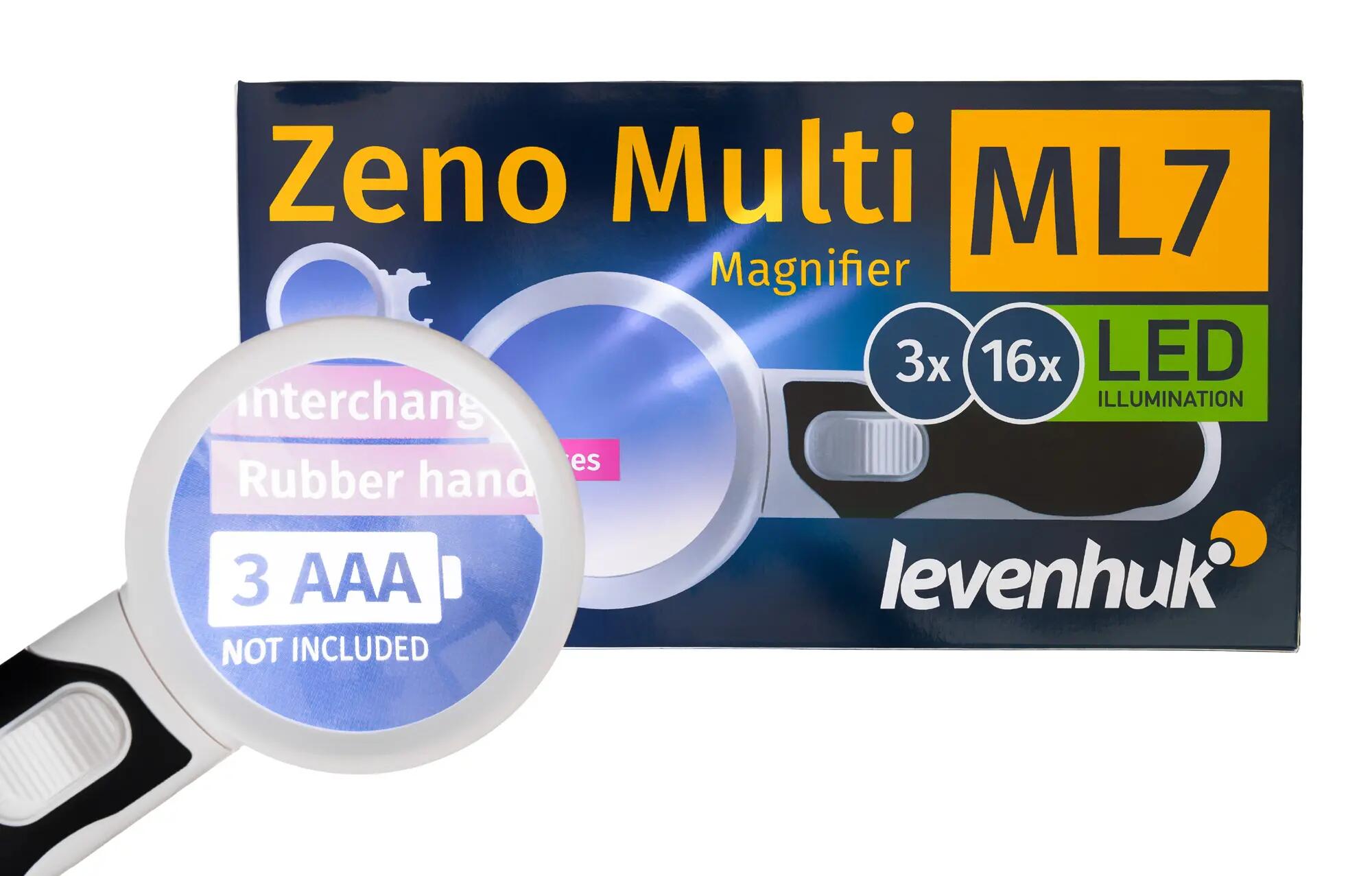 Lente d'ingrandimento - 2 lenti interc., LED - ML7 - Nero 9/10