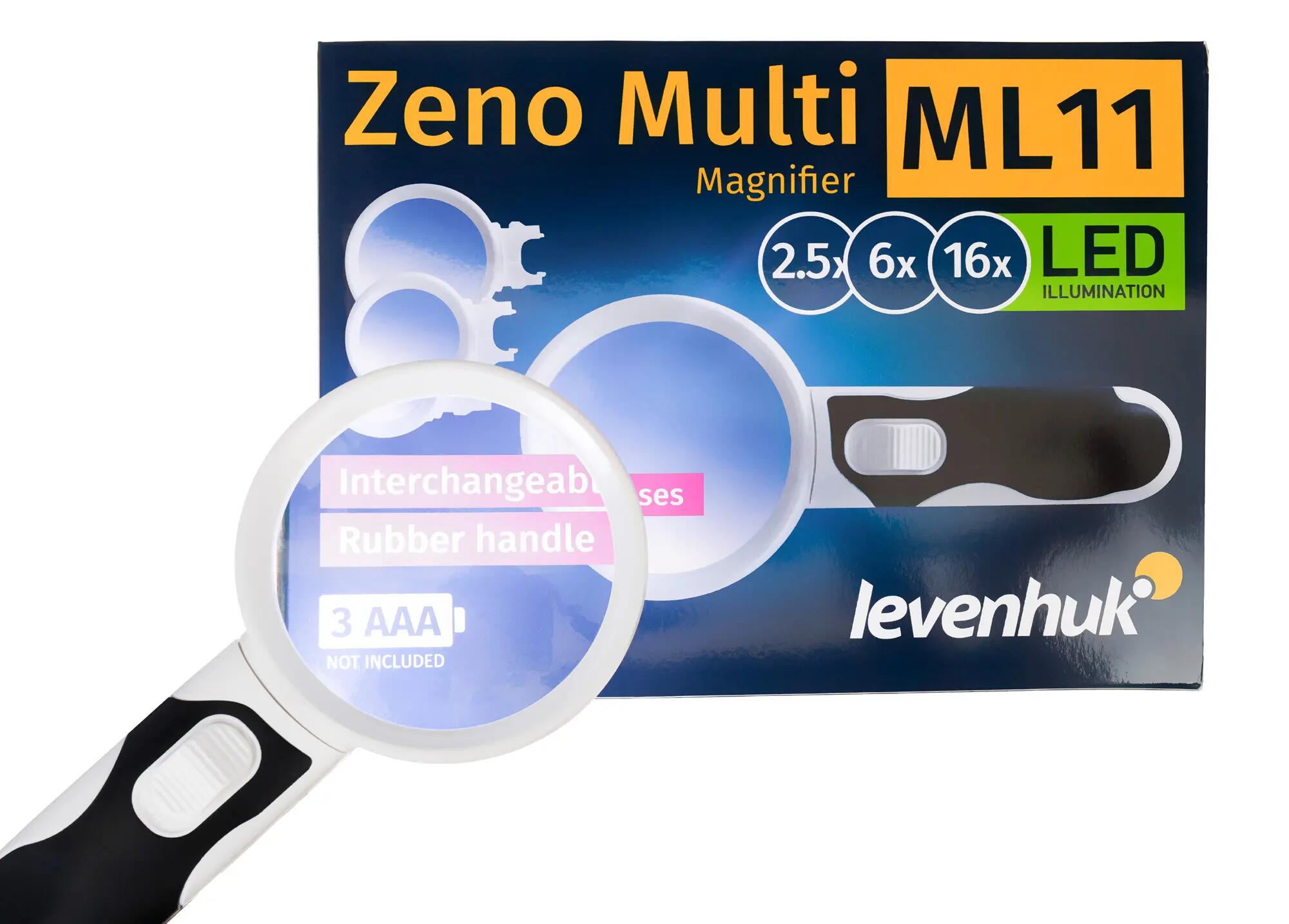 Lupe - Drei Wechsellinsen, LED - ML11 - schwarz 9/10