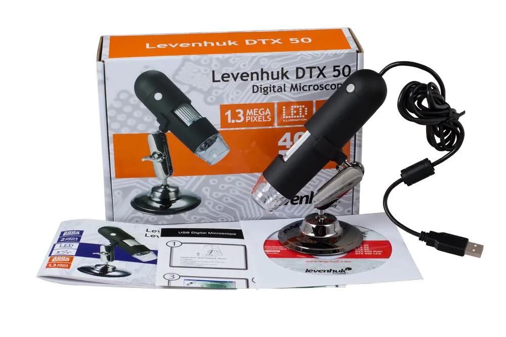 Microscopio digitale USB - 20–400x - Levenhuk DTX 50 - Nero 9/12