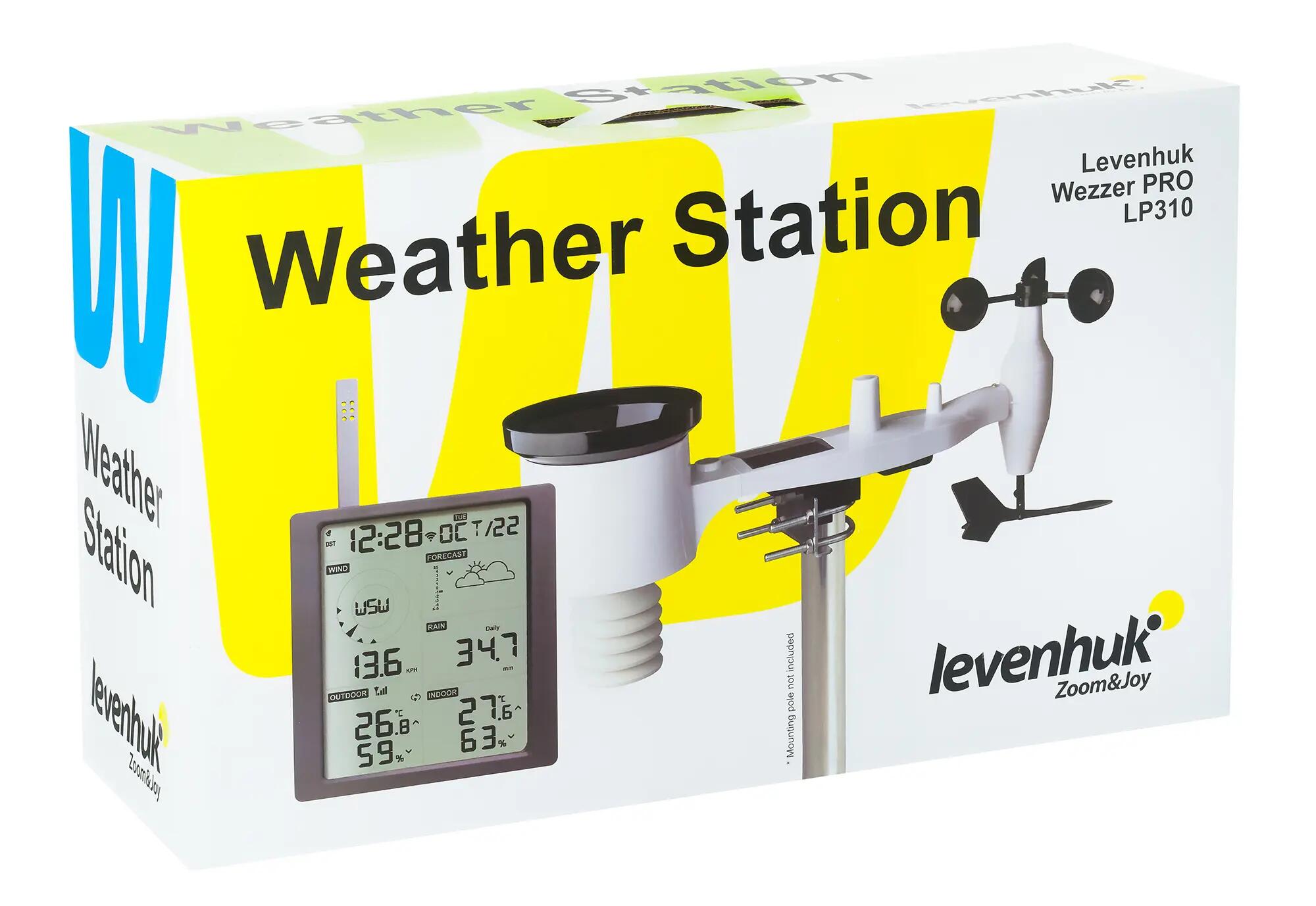 Estación meteorológica Levenhuk Wezzer PRO LP310 - Wi‑Fi, sensor 5‑en‑1 - Negro 11/11