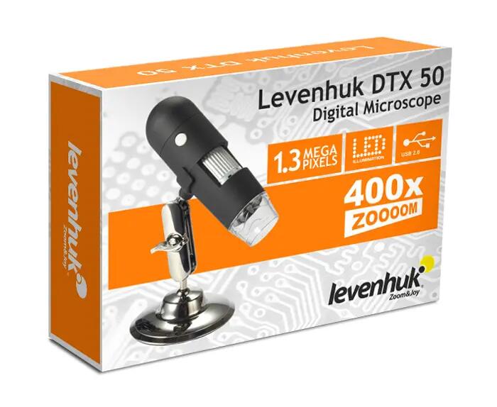 Microscopio digitale USB - 20–400x - Levenhuk DTX 50 - Nero 8/12