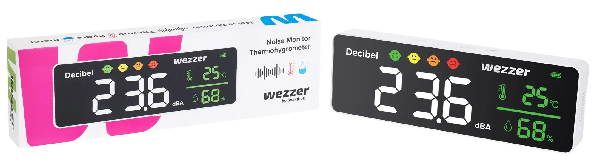 Termohigrómetro - medidor de ruido - Wezzer Teo TH70 - negro 3/8