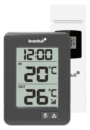 Thermomètre et hygromètre - fonctions horloge - modèle Wezzer BASE L50 - noir
