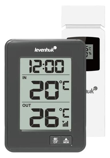 Thermomètre et hygromètre - fonctions horloge - modèle Wezzer BASE L50 - noir