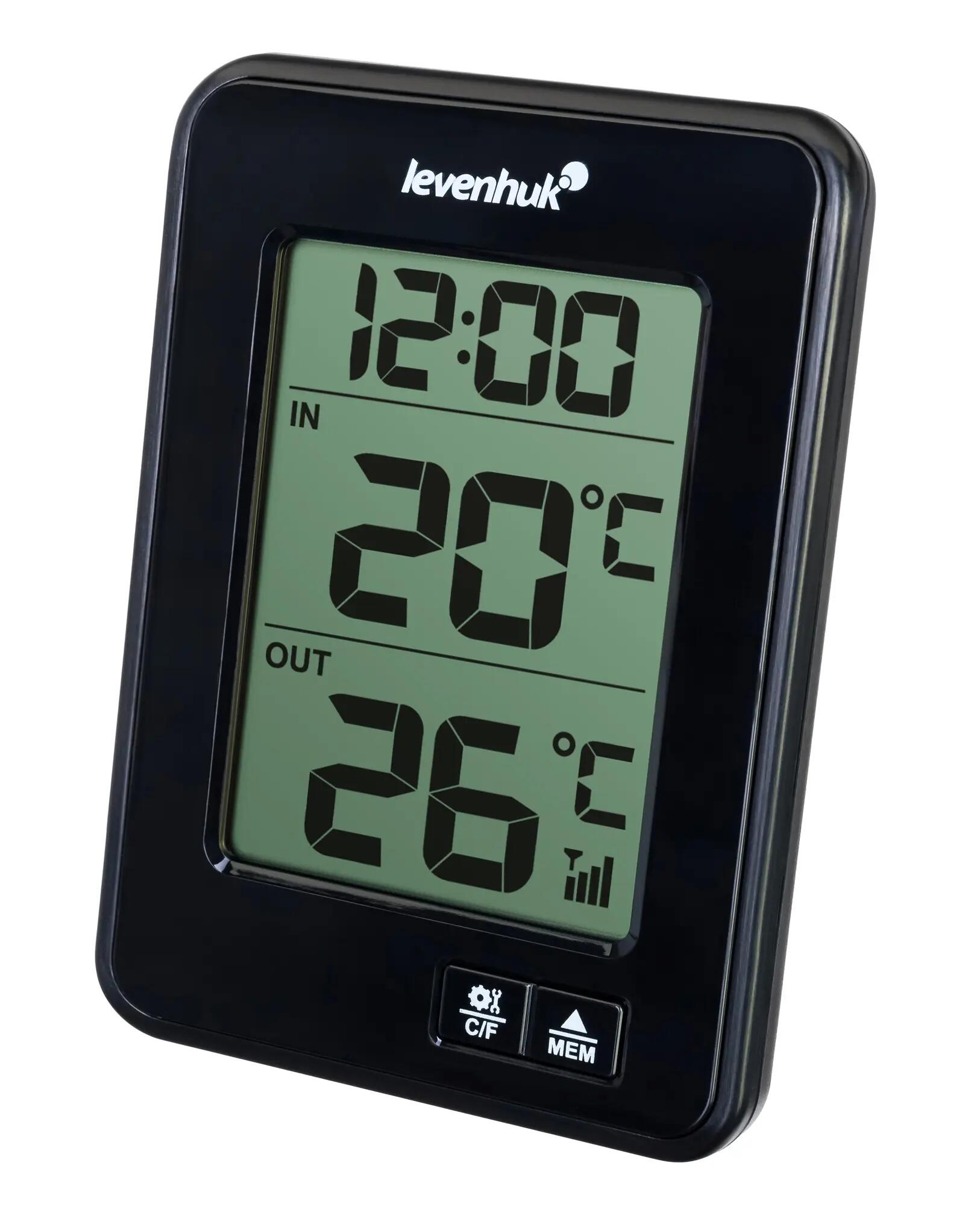 Thermomètre et hygromètre - fonctions horloge - modèle Wezzer BASE L50 - noir 4/10