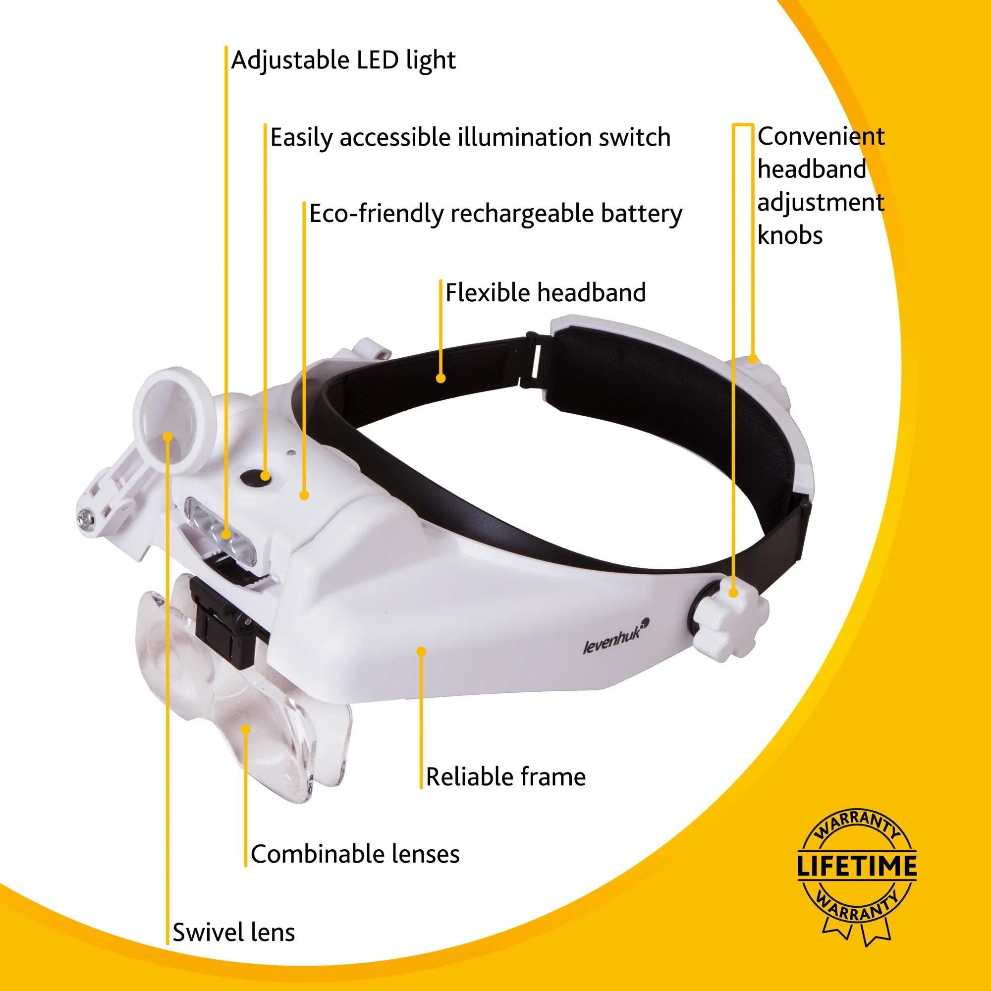 Loupe frontale - rechargeable, led - zeno vizor hr6 15/15