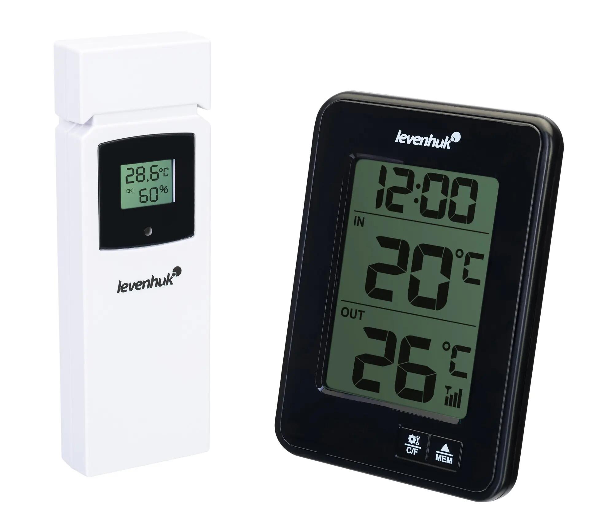 Thermomètre et hygromètre - fonctions horloge - modèle Wezzer BASE L50 - noir 3/10