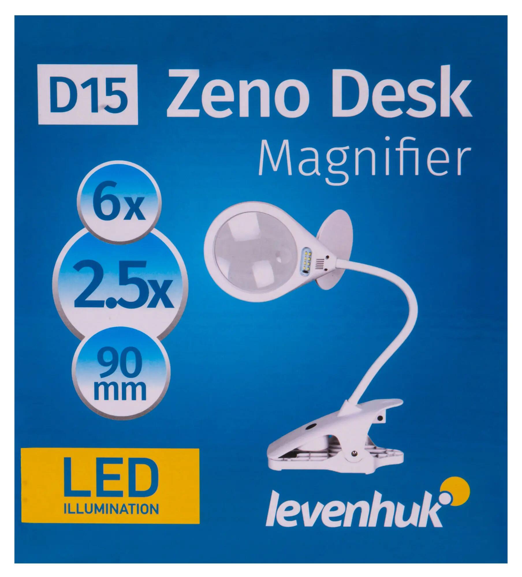 Loupe de table - 2,5x/6x - Éclairage LED - Noir 11/14