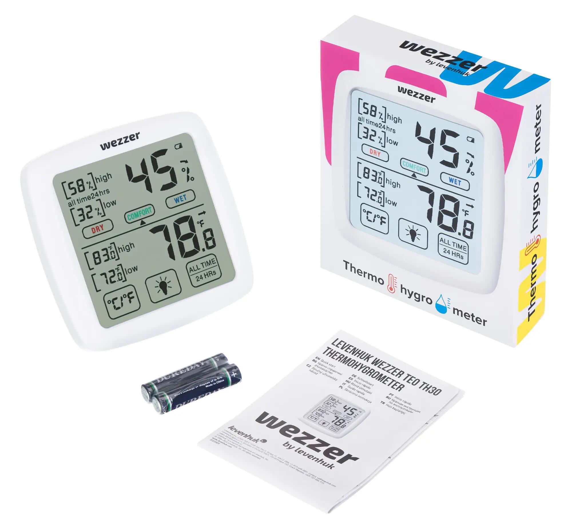 Thermo-hygrometer - Binnenklimaat - Wezzer Teo TH30 - Zwart 2/8