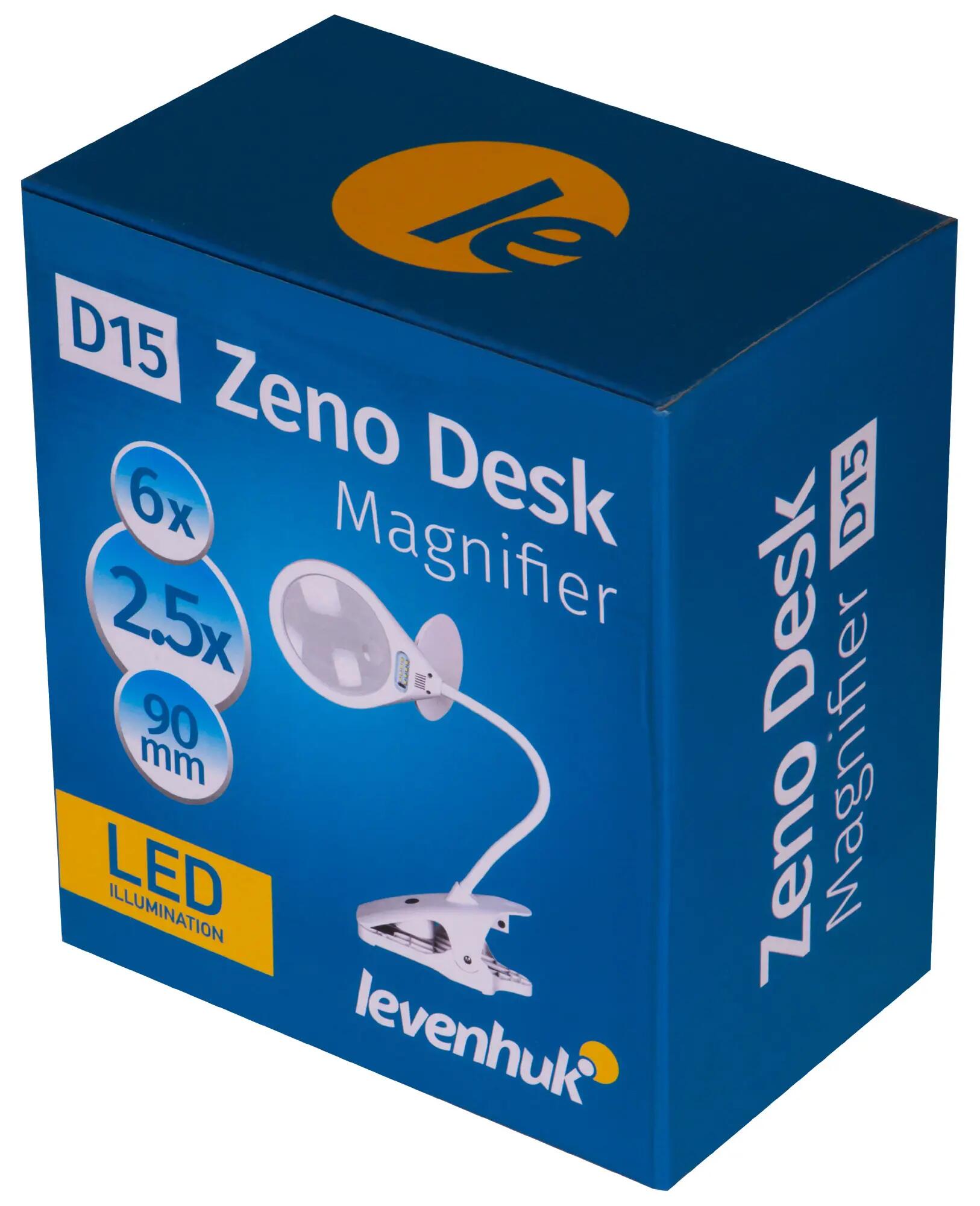 Loupe de table - 2,5x/6x - Éclairage LED - Noir 10/14