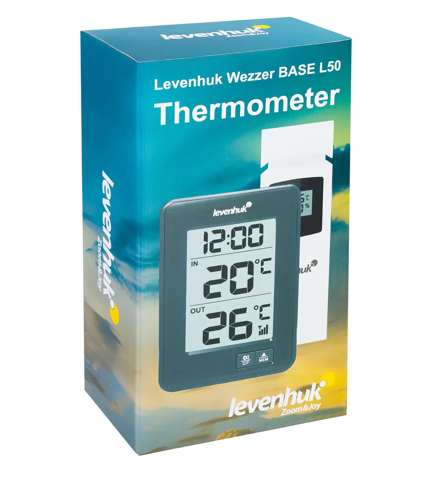Thermomètre et hygromètre - fonctions horloge - modèle Wezzer BASE L50 - noir 10/10