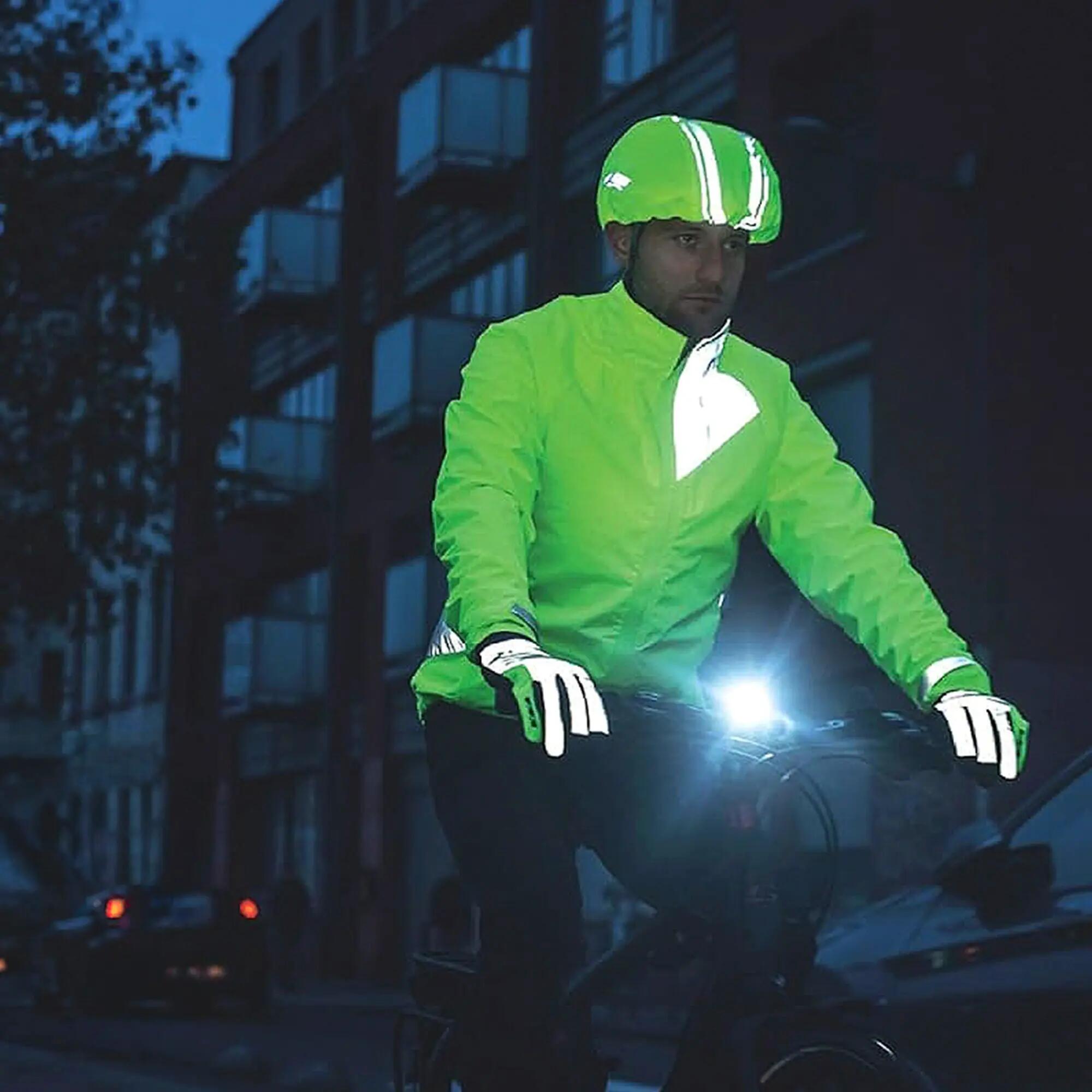 WOWOW - Housse Casque Vélo Jaune Imperméable Réfléchissante Haute Visibilité 5/5