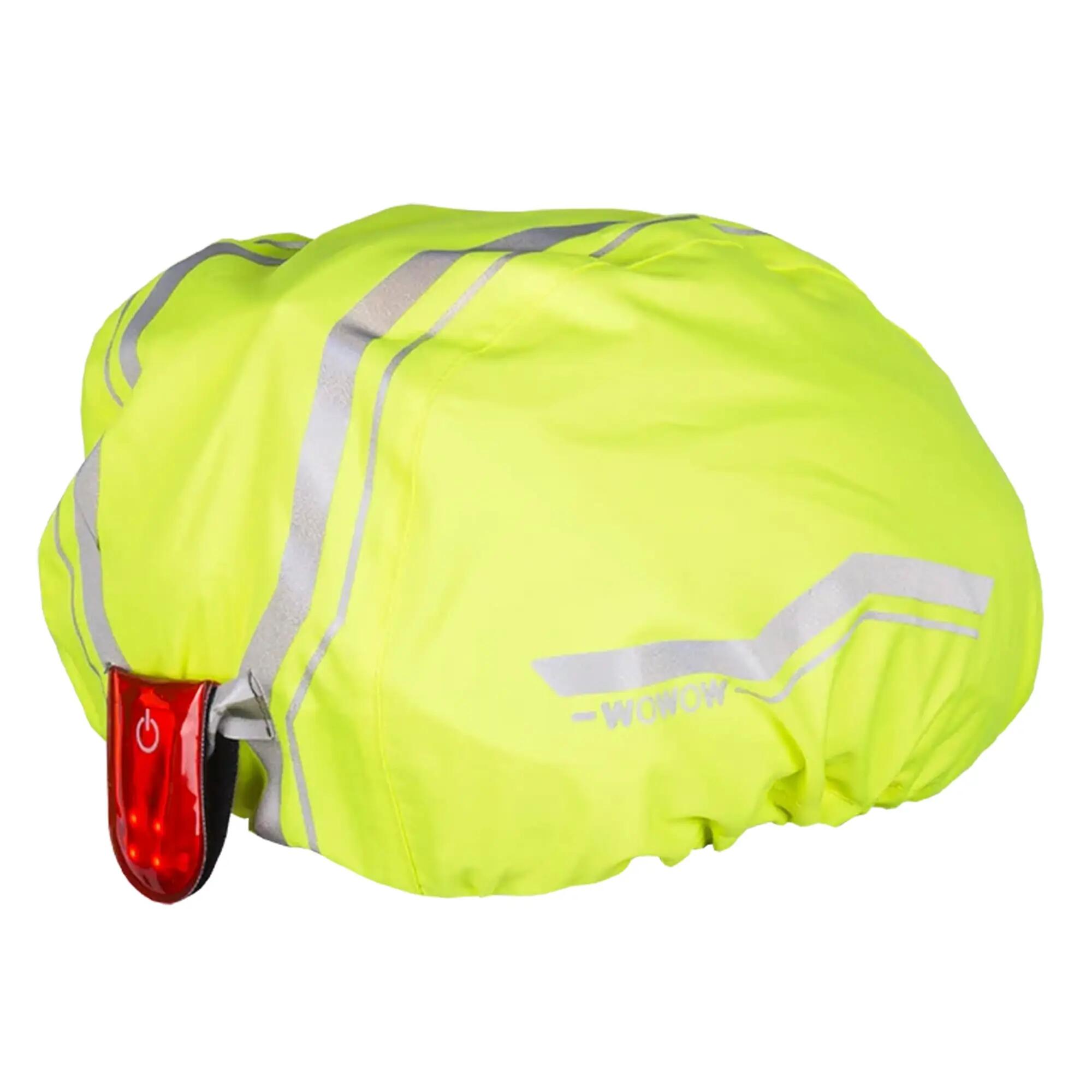 WOWOW - Housse Casque Vélo Jaune Imperméable Réfléchissante Haute Visibilité 3/5