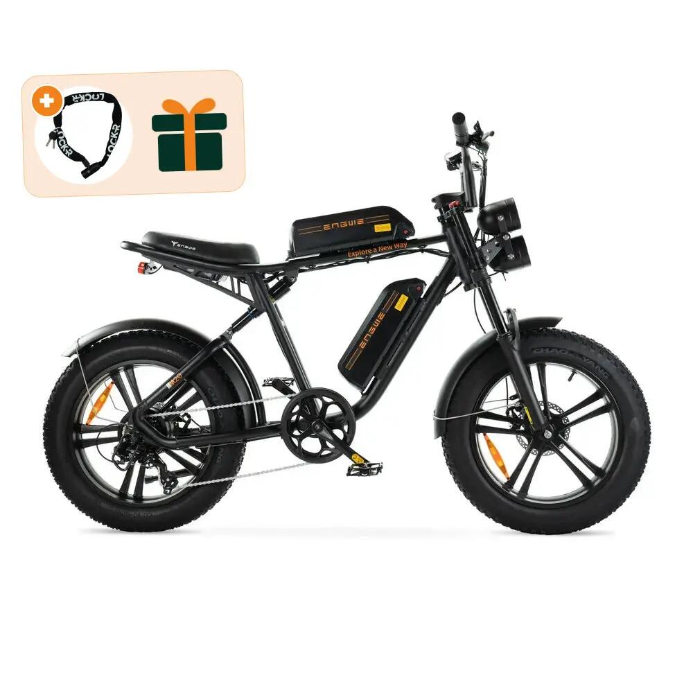 M20 - Elektrische Fatbike - 20 inch - 250W motor - Zwart - Kettingslot cadeau 1/7
