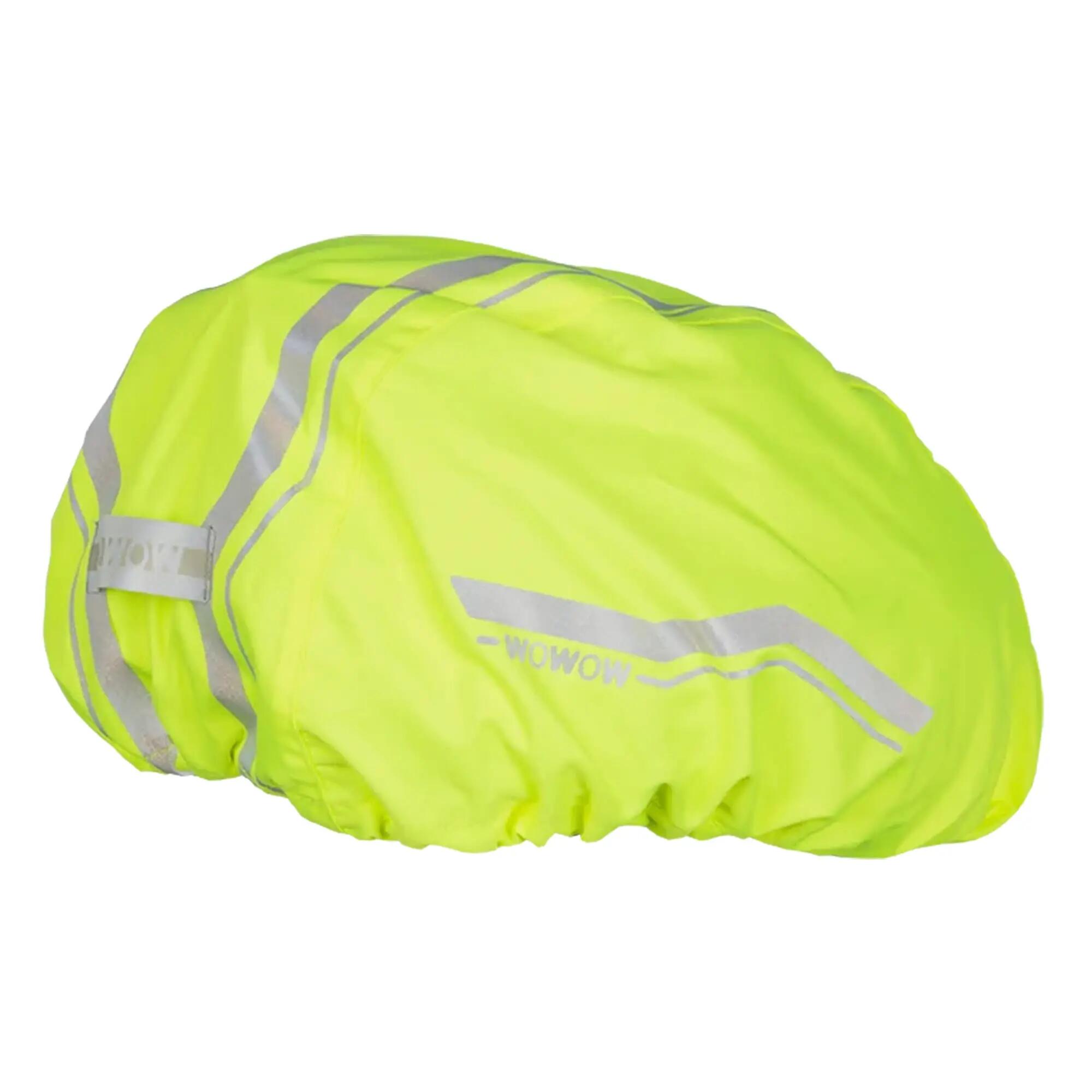 WOWOW - Housse Casque Vélo Jaune Imperméable Réfléchissante Haute Visibilité 2/5