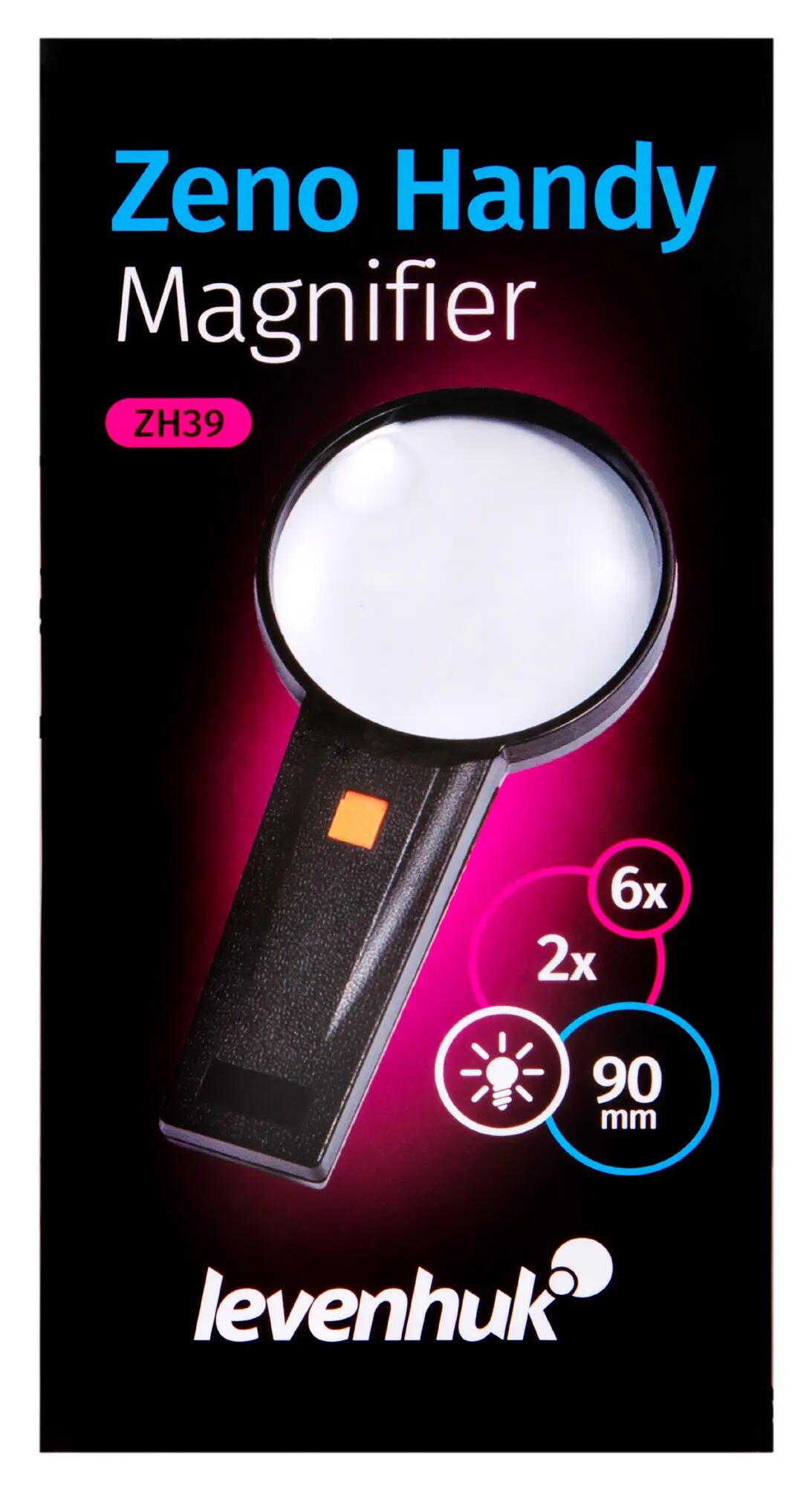 Lente d'ingrandimento da mano - Zeno Handy ZH39 - con luce - 2×/6× - nero 11/14