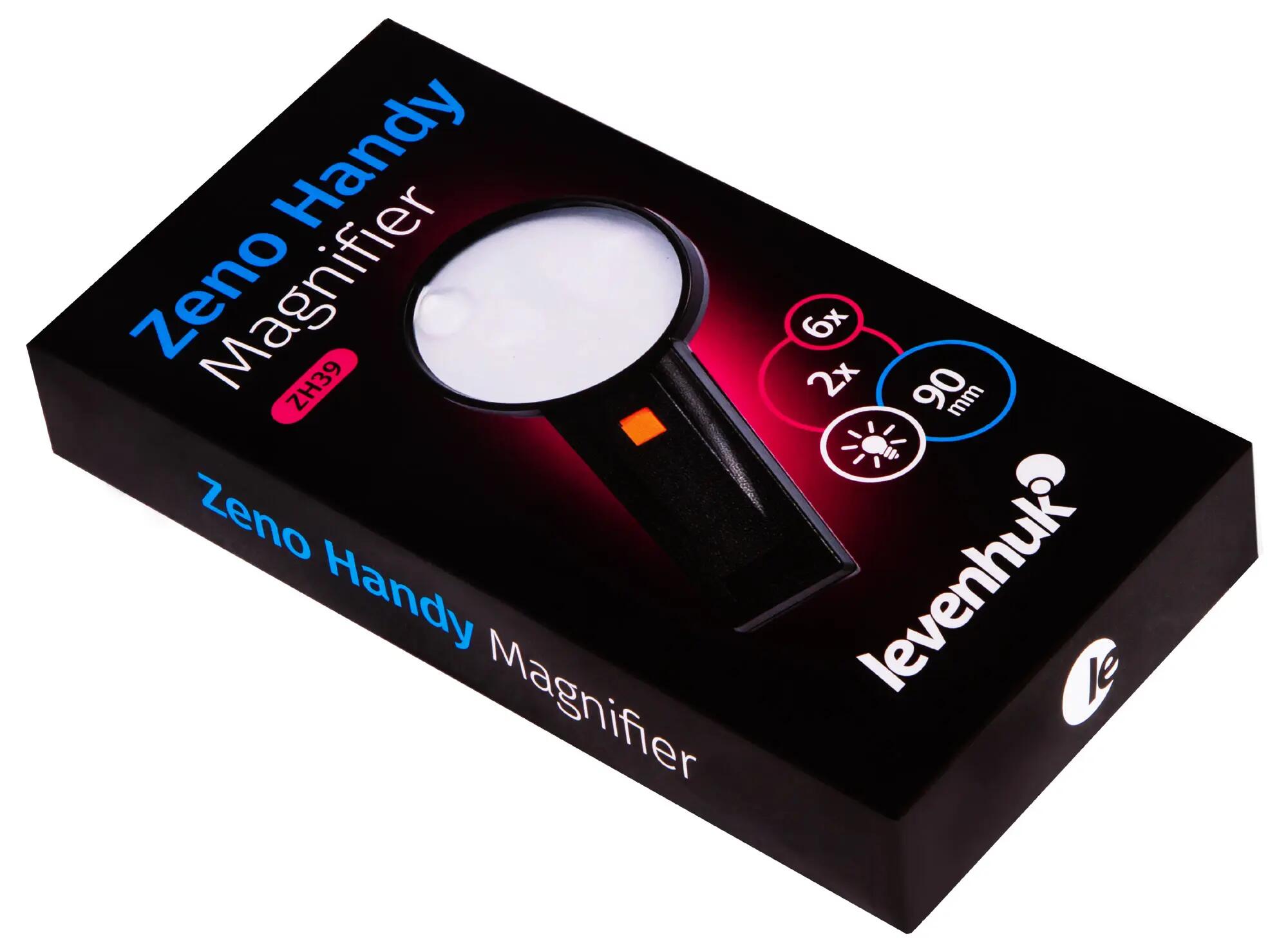 Lente d'ingrandimento da mano - Zeno Handy ZH39 - con luce - 2×/6× - nero 10/14