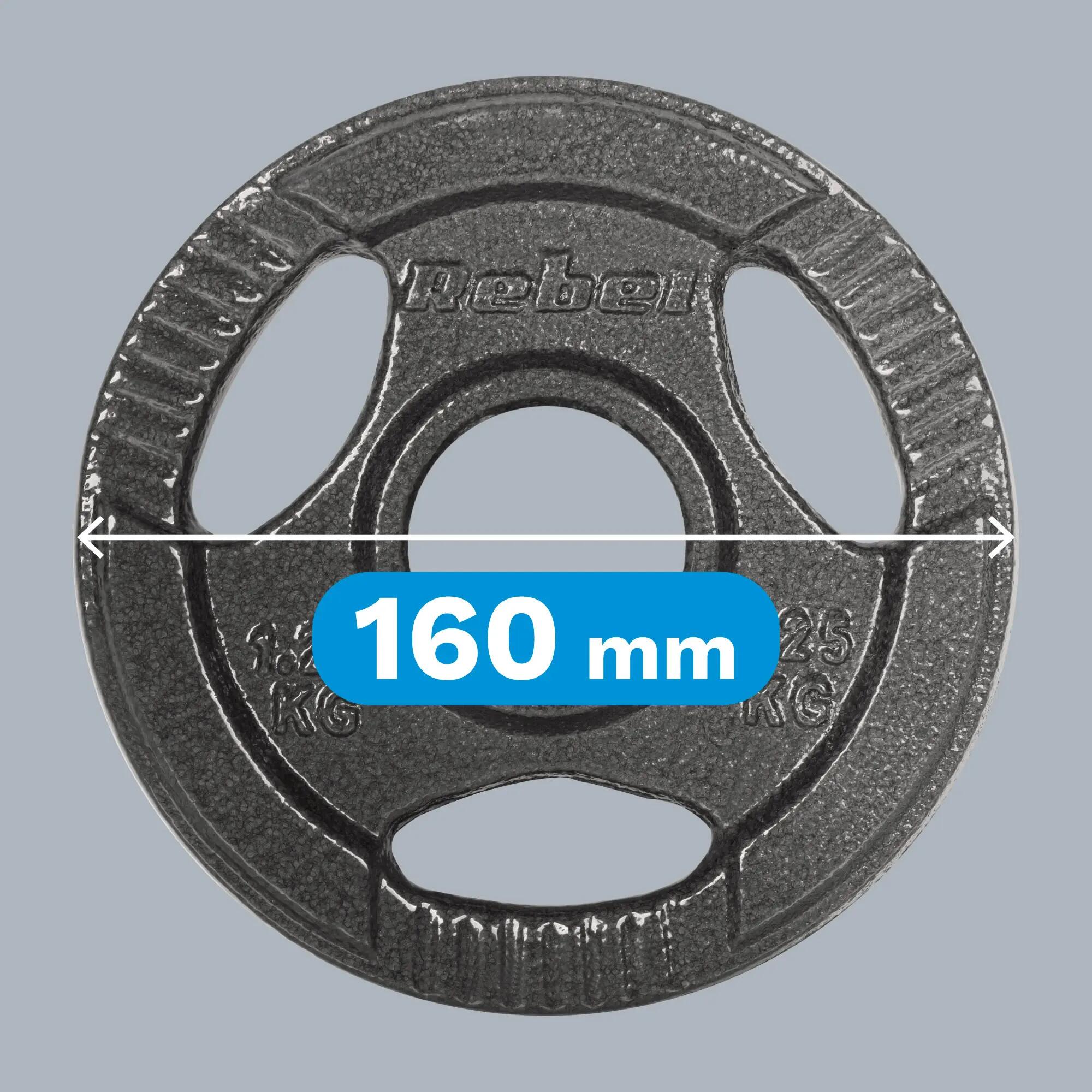 Obciążenie żeliwne olimpijskie zestaw 4x1.25kg otwór 51mm talerze Rebel 7/7