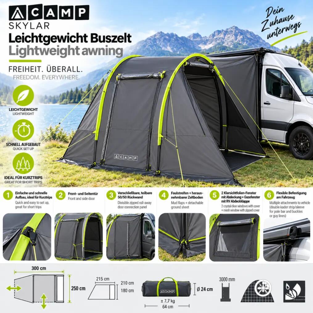 Busvorzelt Scylair Bus Zelt Campingzelt 3000mm Wassersäule 2/5
