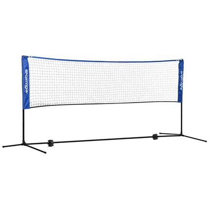 Filet de badminton réglable H.107-155 cm sac inclus noir bleu