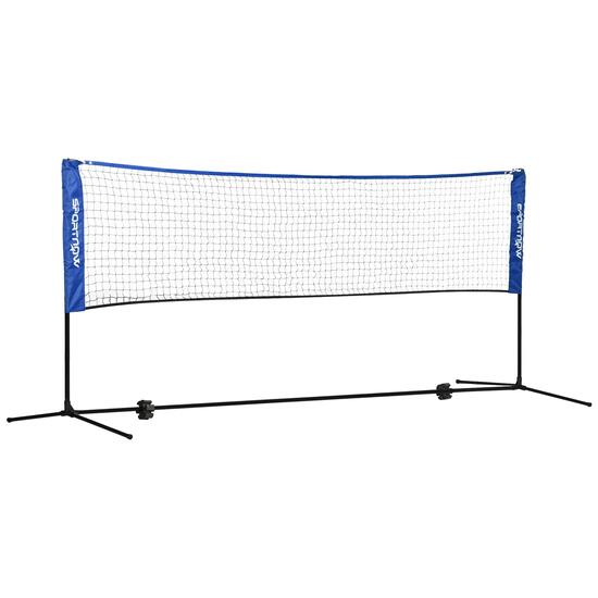 Filet de badminton réglable H.107-155 cm sac inclus noir bleu