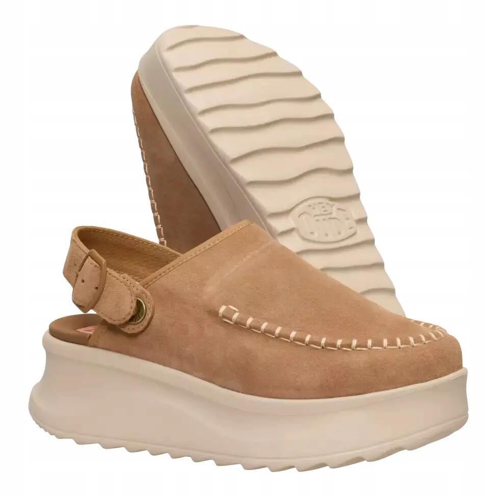 HEYDUDE Damskie Chodaki Delray Clog Suede 3/6