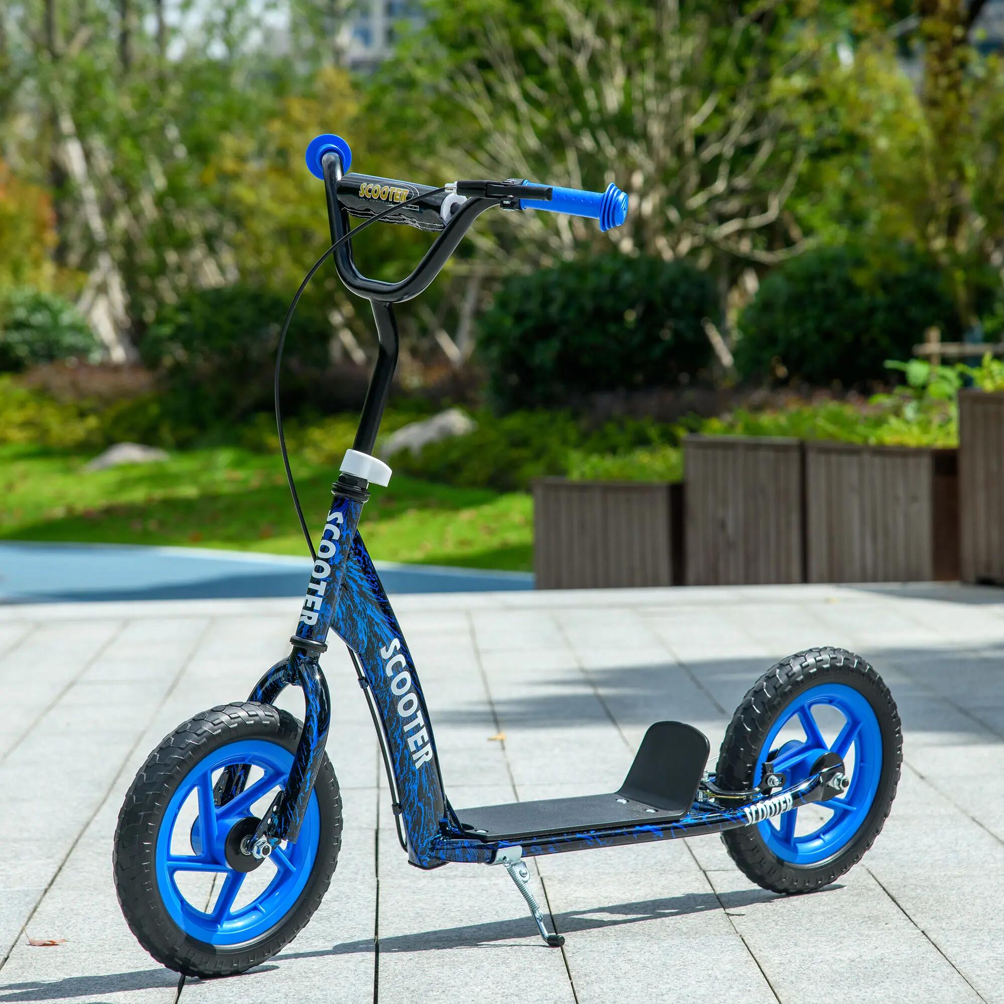 Trottinette patinette enfant guidon réglable poignée frein et béquille acier 2/5