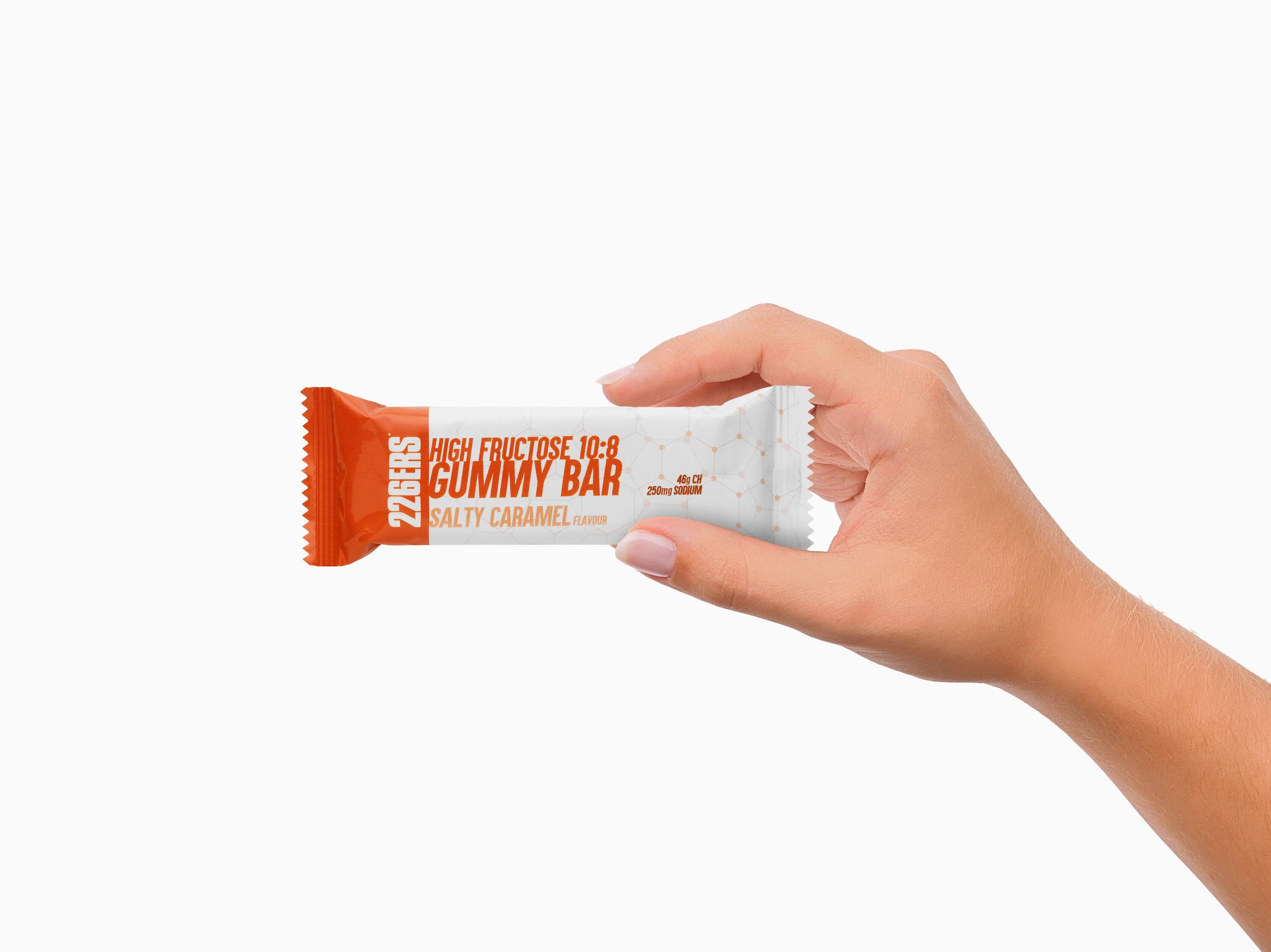 HIGH FRUCTOSE GUMMY BAR 60g SALTY 250mg CARAMEL 3/6