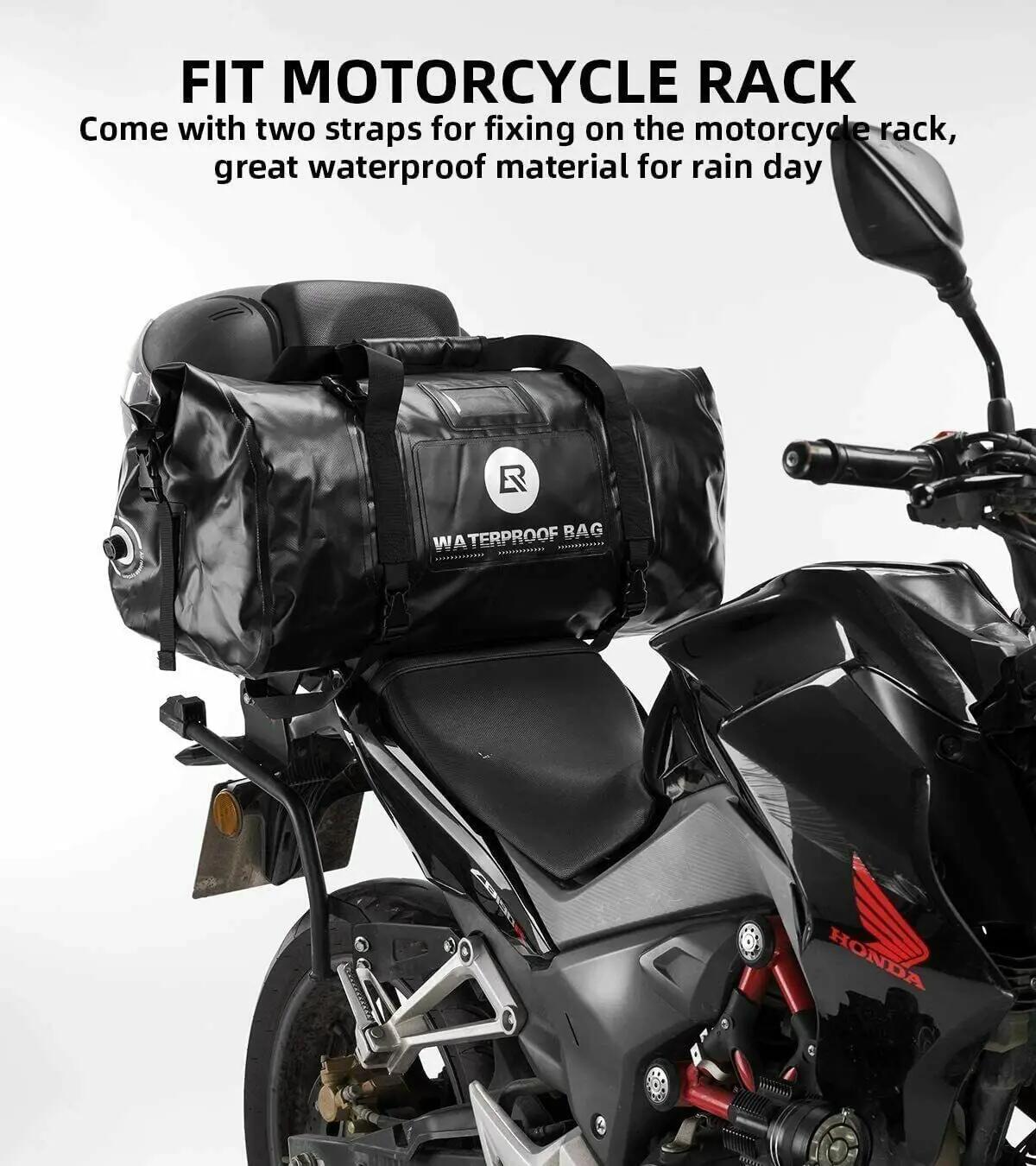 Sacoche de queue moto étanche avec porte-carte transparent 2/5