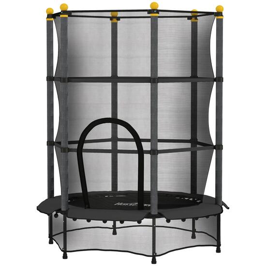 Trampoline enfant Ø1,4 x 1,9H m filet de sécurité couvre-ressorts