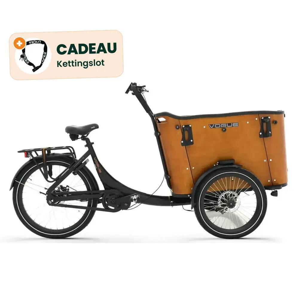 Superior 3 Deluxe - Elektrische bakfiets - 250W - 4 kinderen - Mat zwart/bruin 1/1