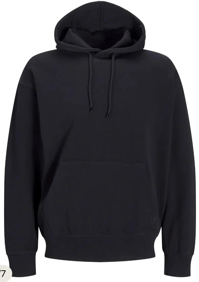 Men's - Casual - Hoodie - Loose fit, melange - JJECHARGE - Black 2/5