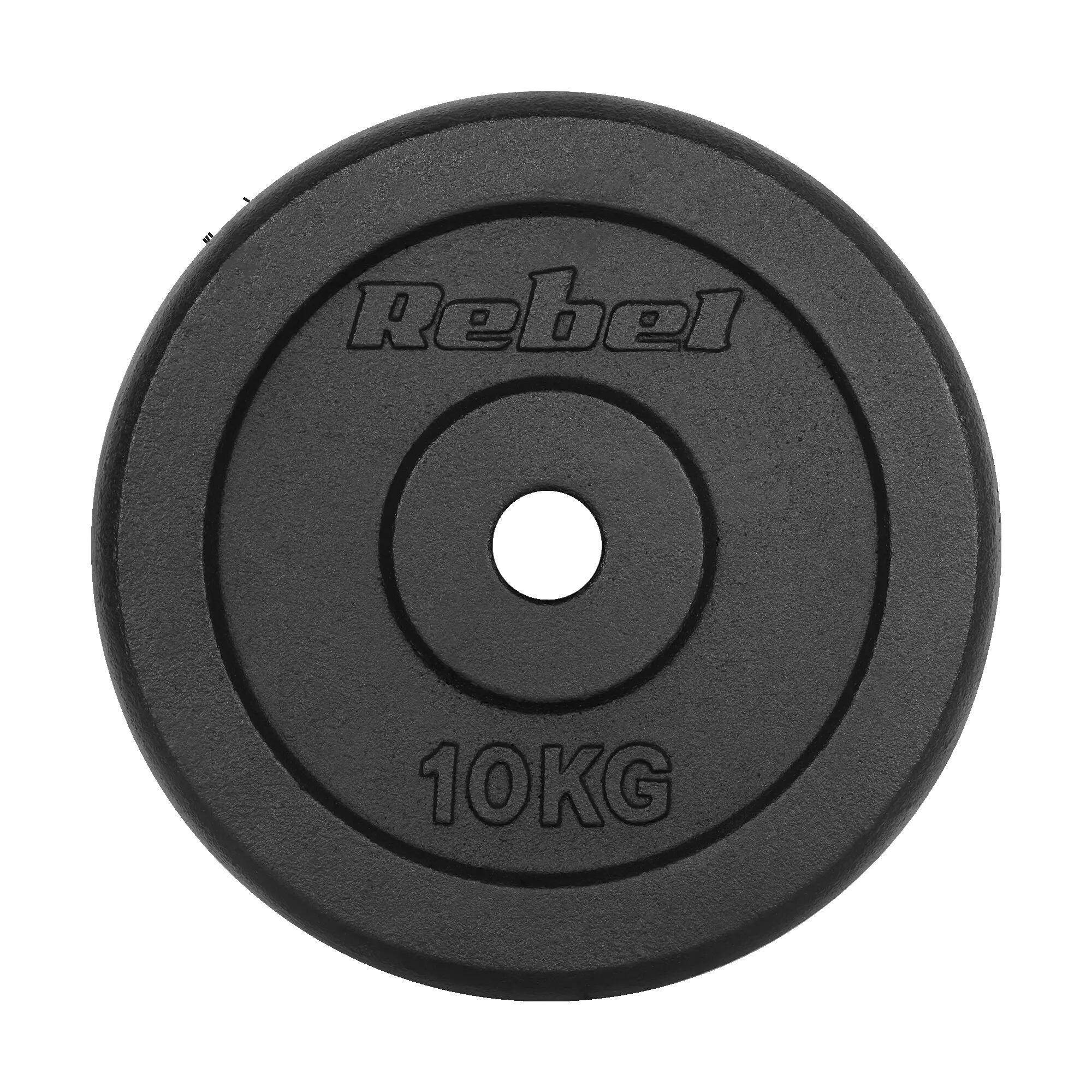Obciążenie żeliwne zestw 2x10kg 20kg otwór 31mm talerz REBEL 3/7
